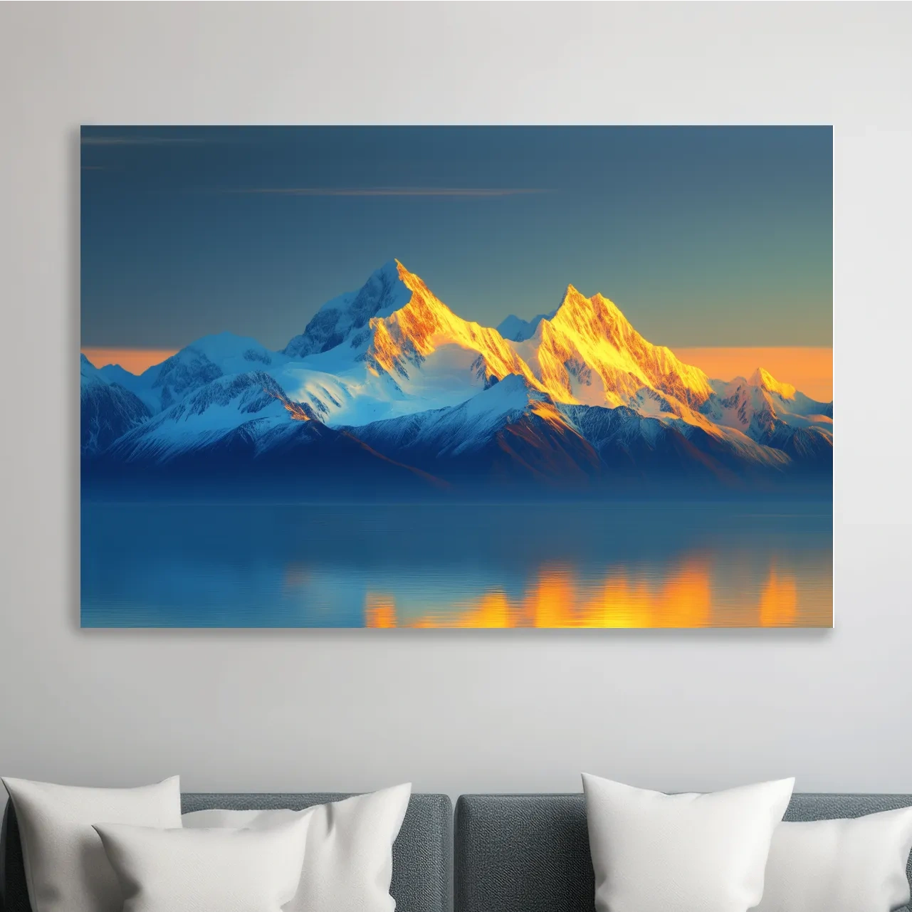 Arctic Glacier Mountain Sunset - Golden Hour Photographic Wall Art