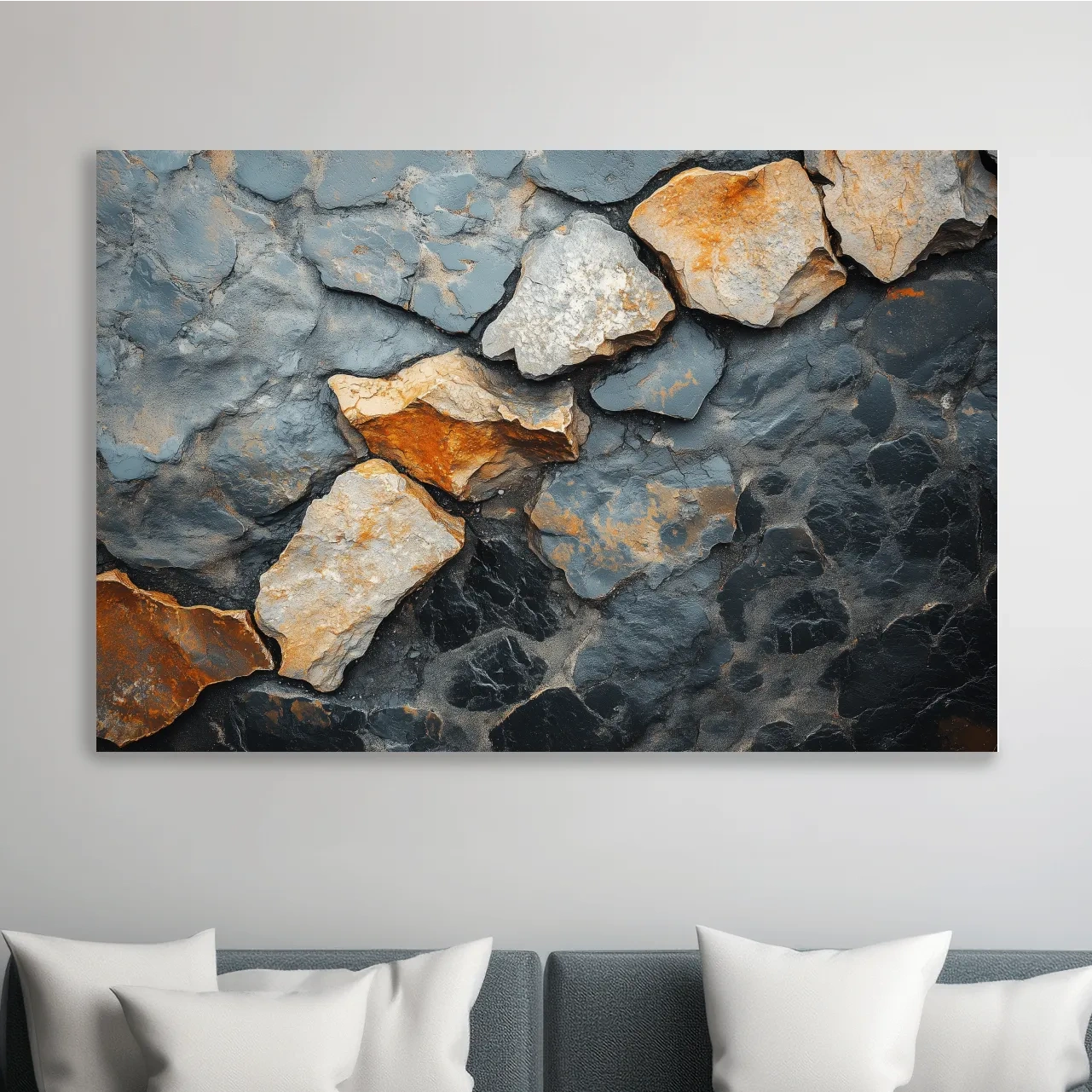 Textured Slate Stone Abstract - Modern Rustic Rock Wall Art