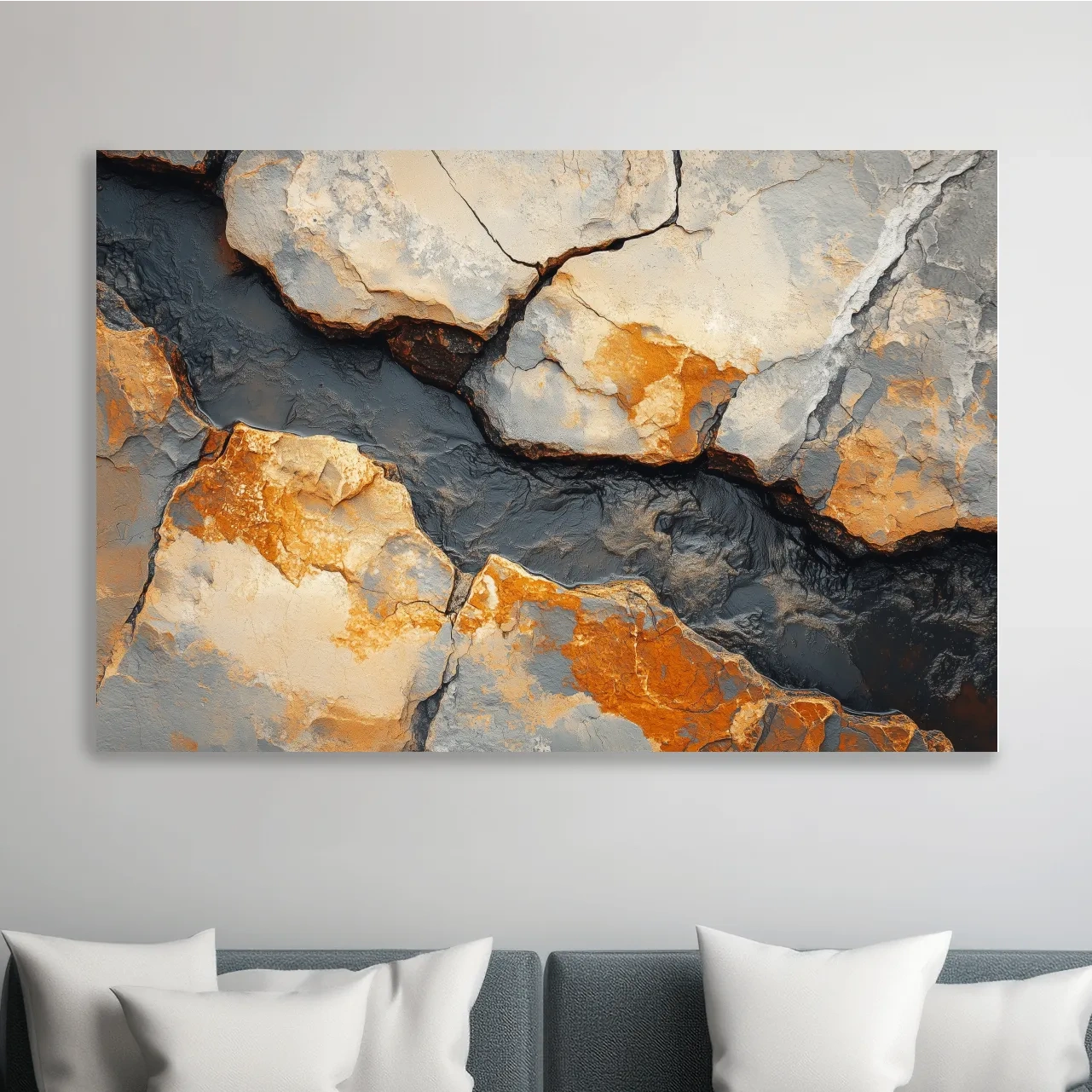 Natural stone and rock wall art, textured rustic artwork