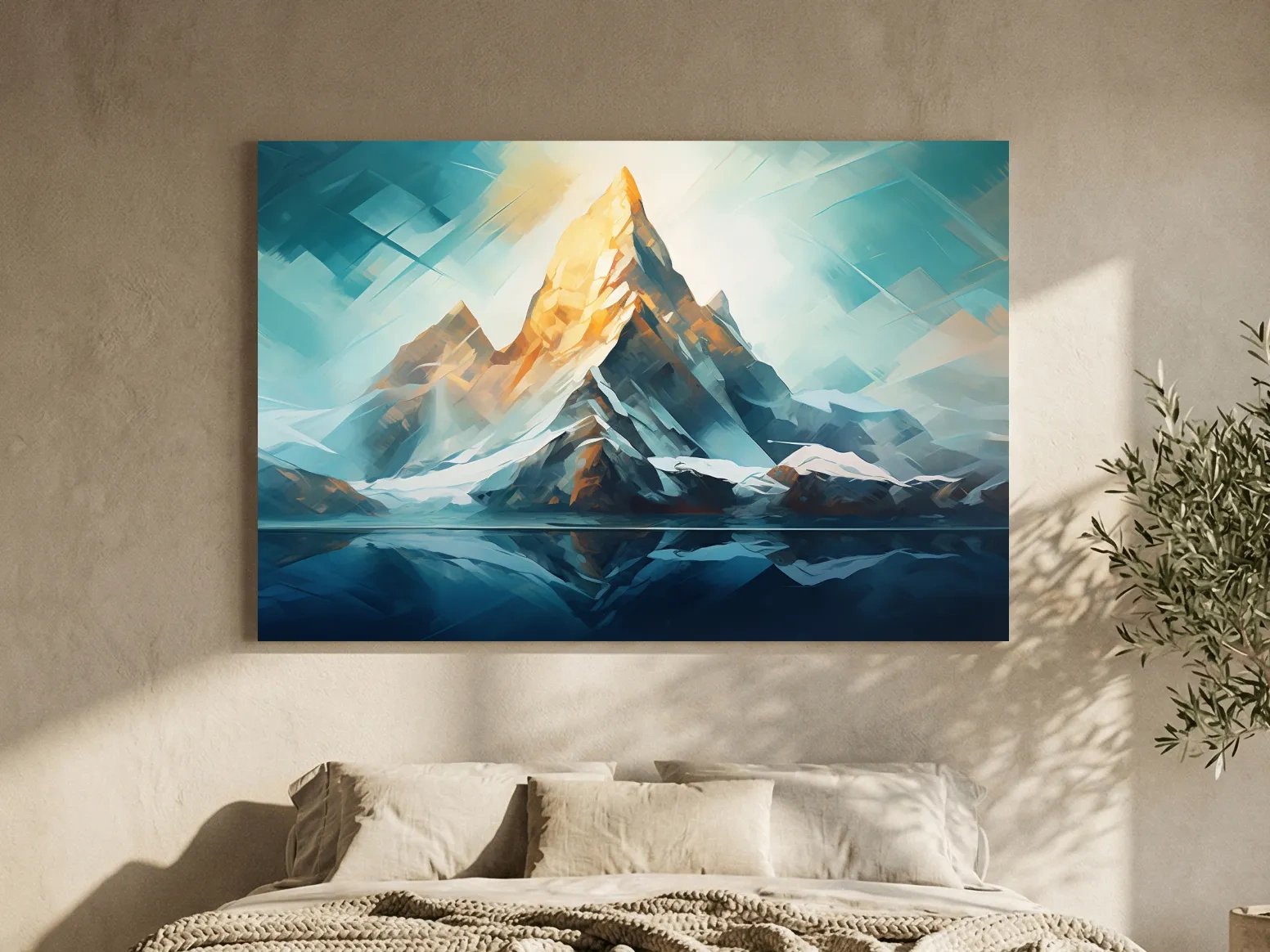 Abstract Alpine Peak Reflection - Modern Mountain Glacier Wall Art