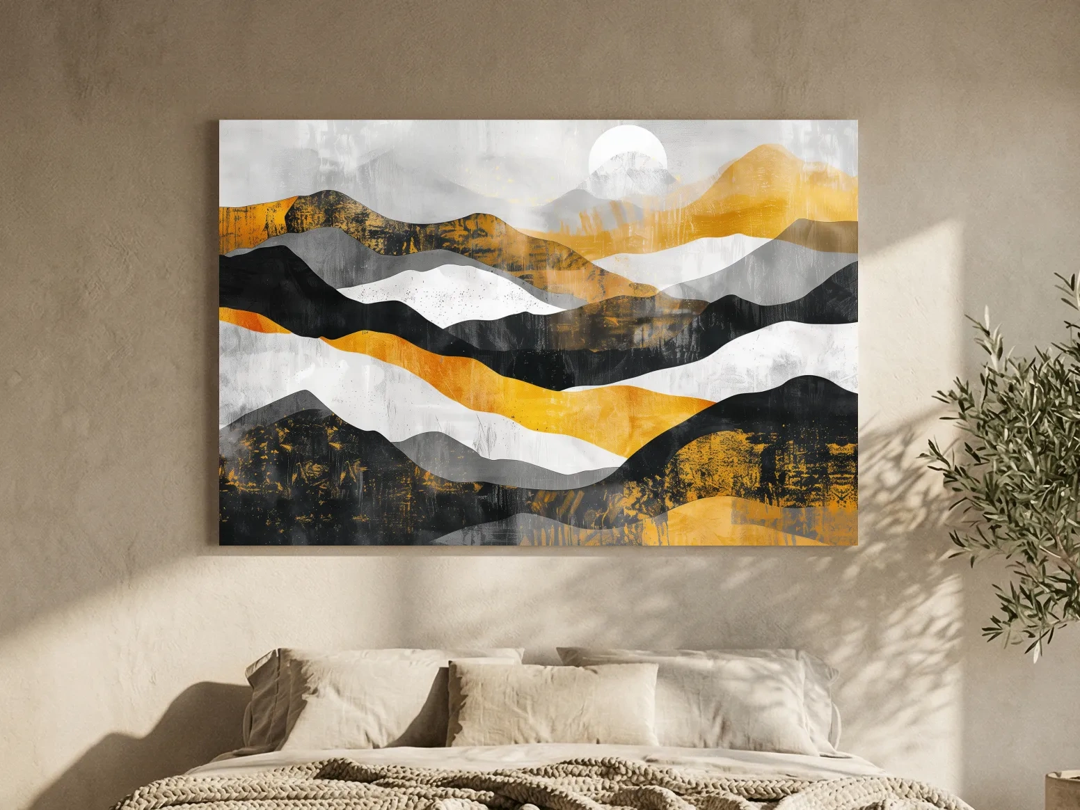 Abstract Layered Mountain Ranges - Modern Landscape Wall Art