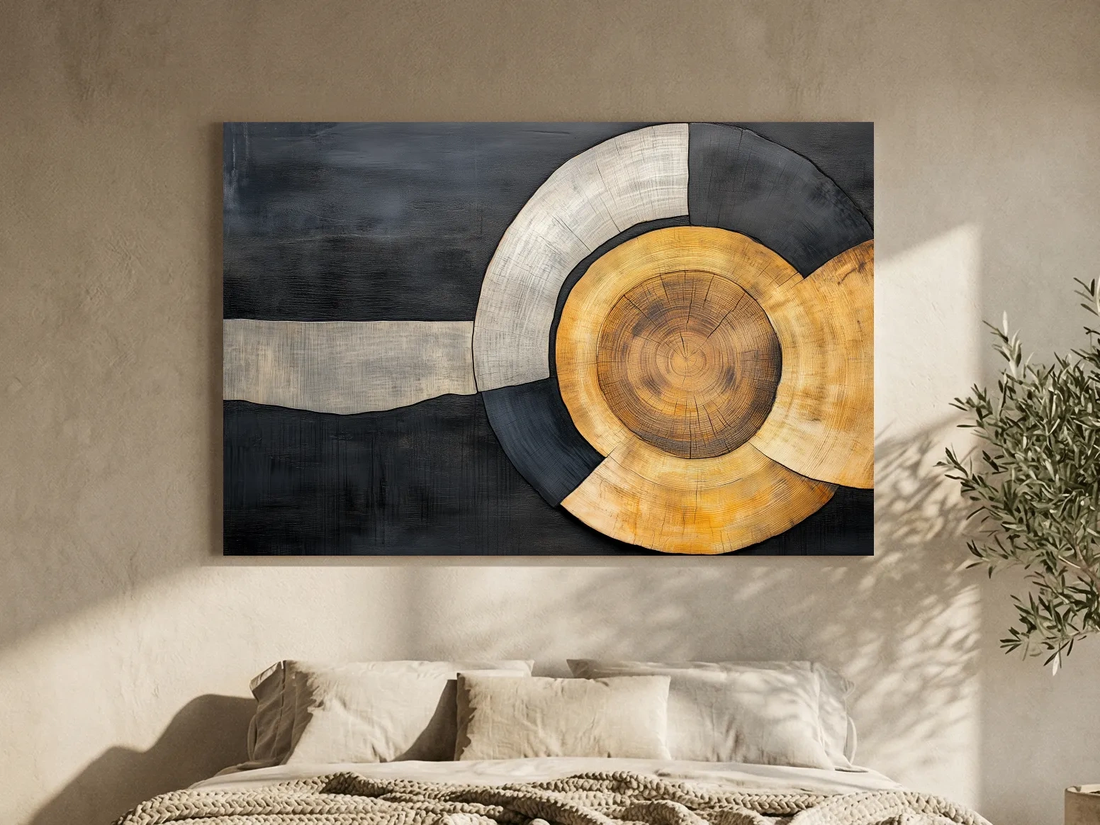 Textured Abstract Wood Grain Circles - Modern Rustic Geometric Wall Art