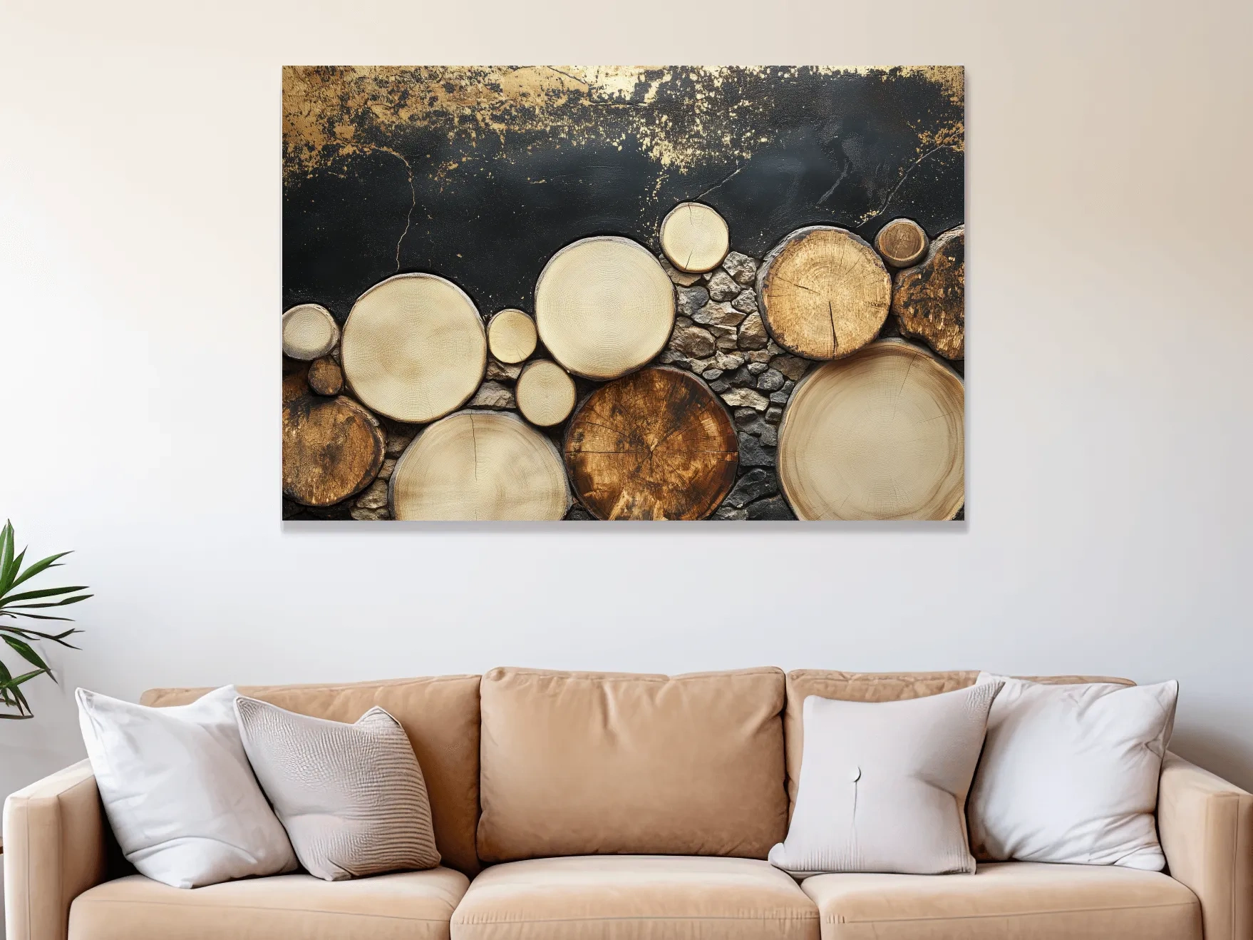 Rustic Wood & Stone Texture - Modern Farmhouse Wall Art
