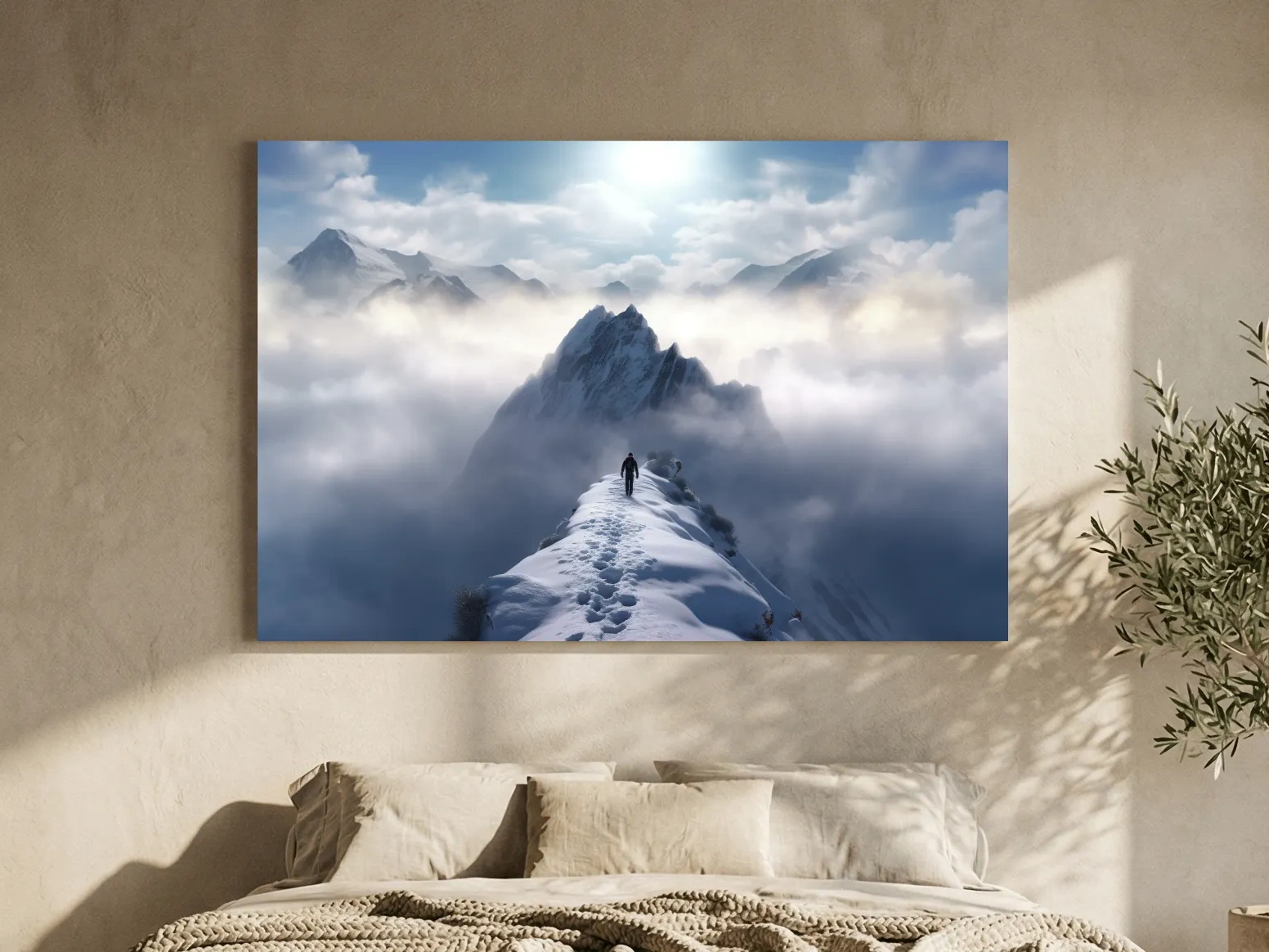 Epic Snowy Mountain Ridge Hike - Photographic Alpine Wall Art