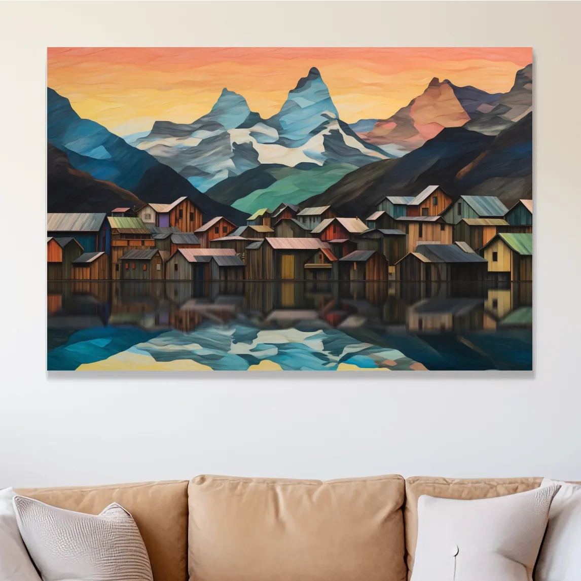 Abstract mountain painting