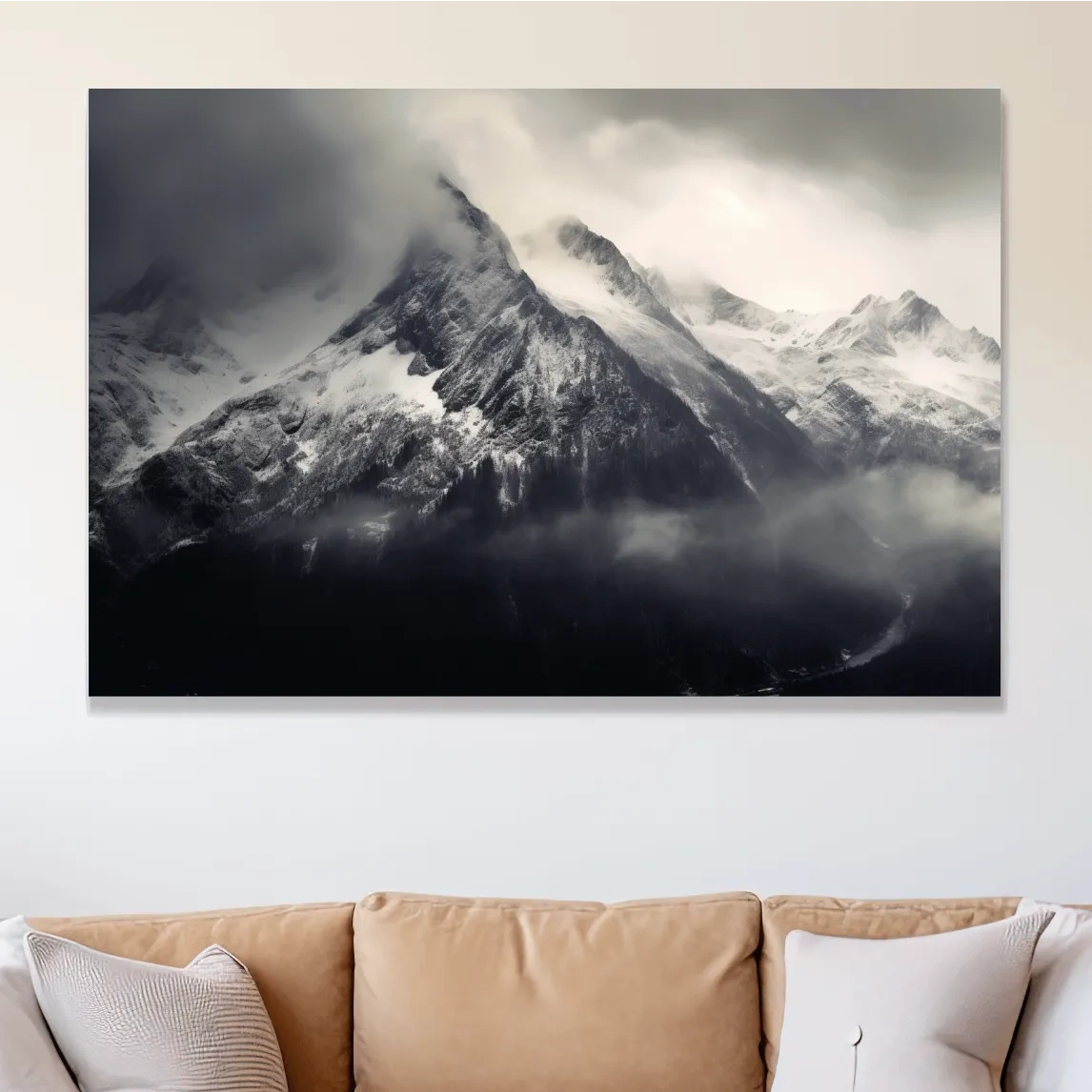 Photographic art, ominous glacier in the clouds