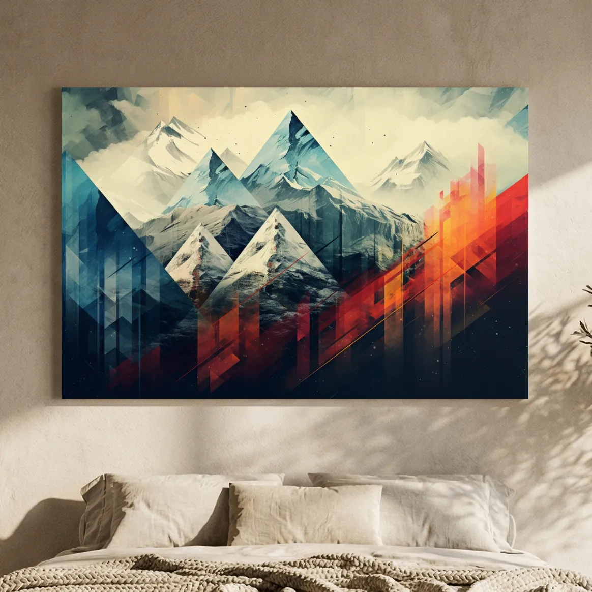 Geometric Abstract Alpine Mountains - Modern Colorful Wall Art