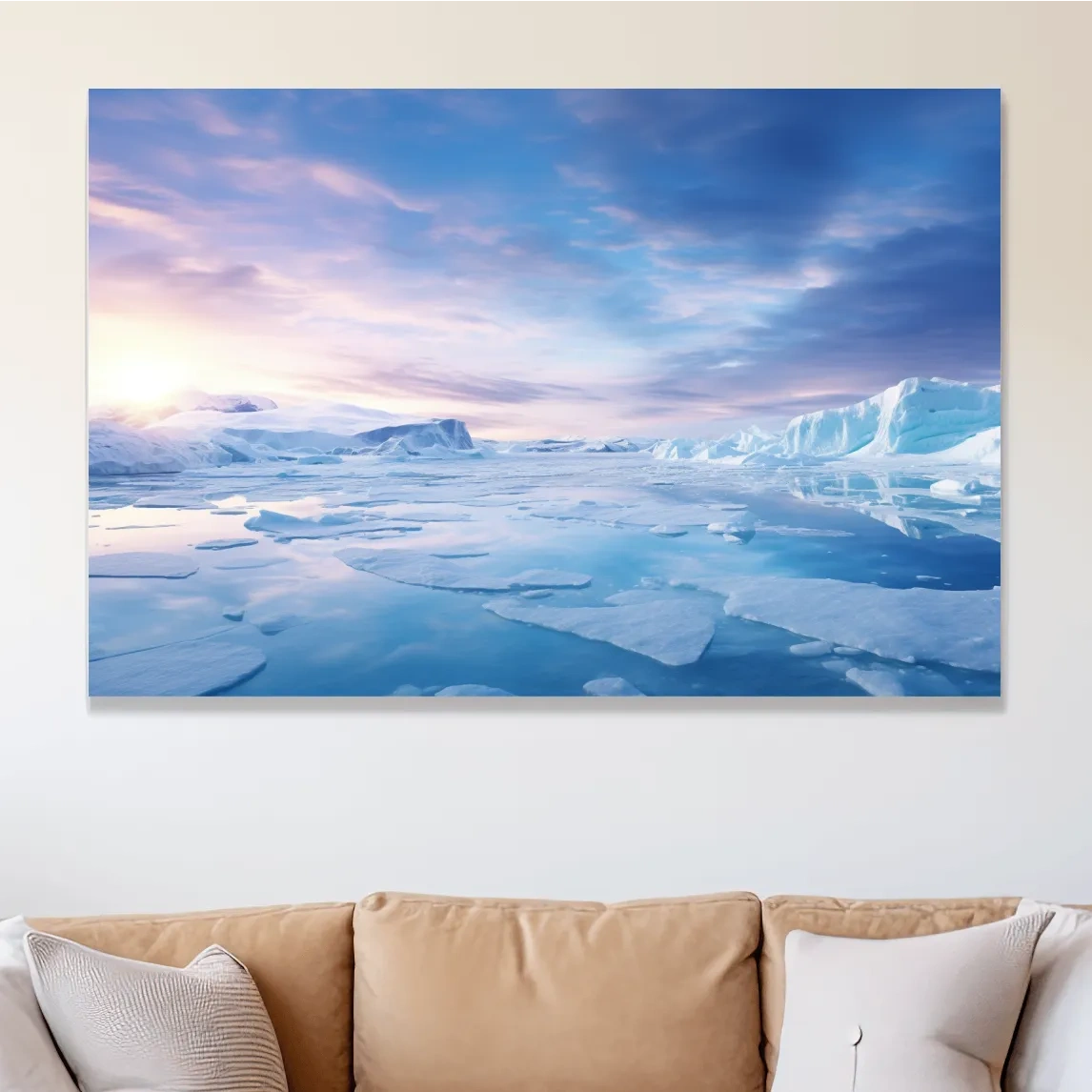 Sunrise over the antarctic ice, photographic wall art