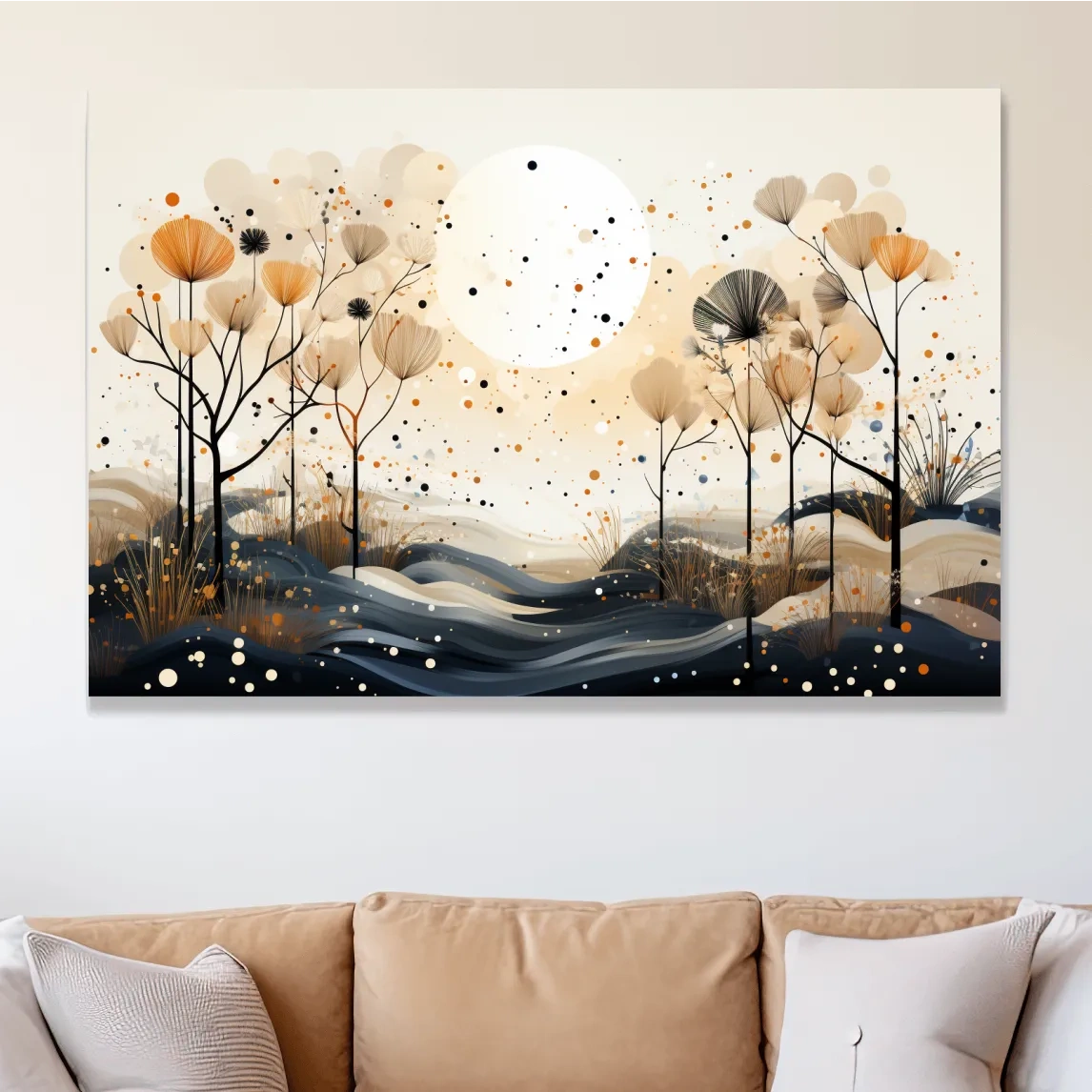 Chic Boho Botanical Dandelion Landscape - Nature Forest Wall Art