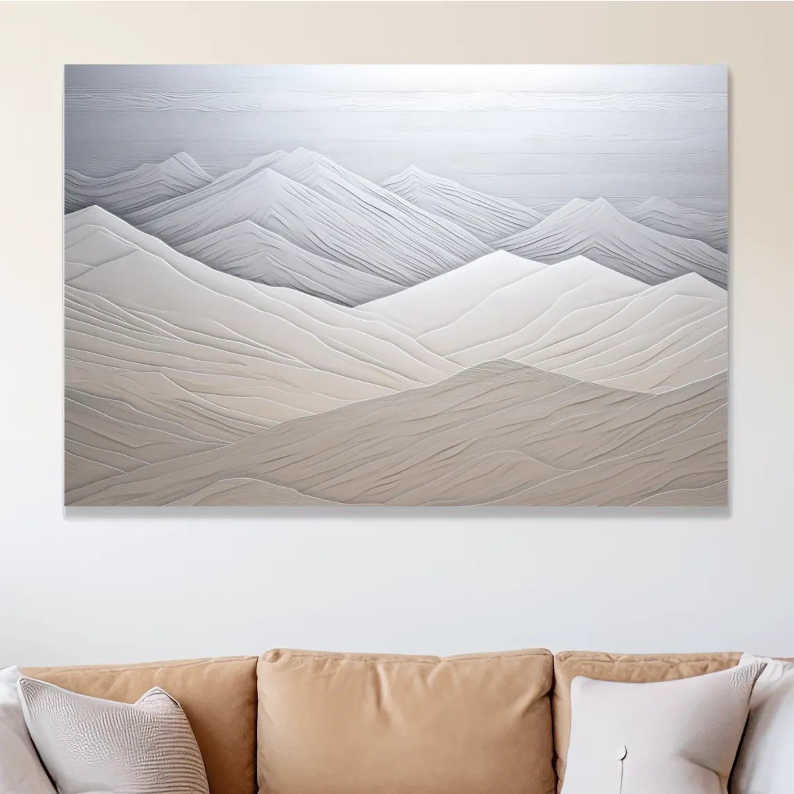 Rustic simple wood effect mountain art
