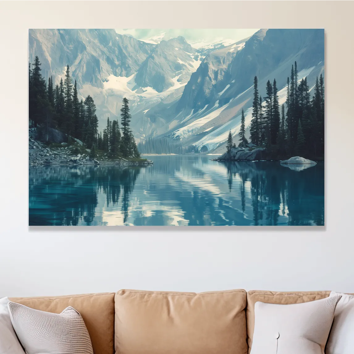 Rocky Mountains Turquoise Alpine Lake Reflection Photography - Pacific Northwest Mountain Wall Art