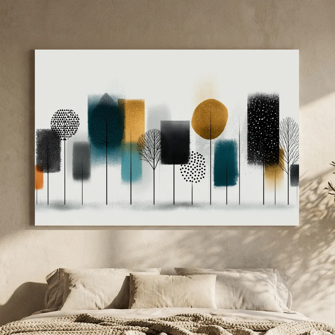 Abstract Minimalist Forest Grove Silhouettes - Modern Scandinavian Geometric Wall Art