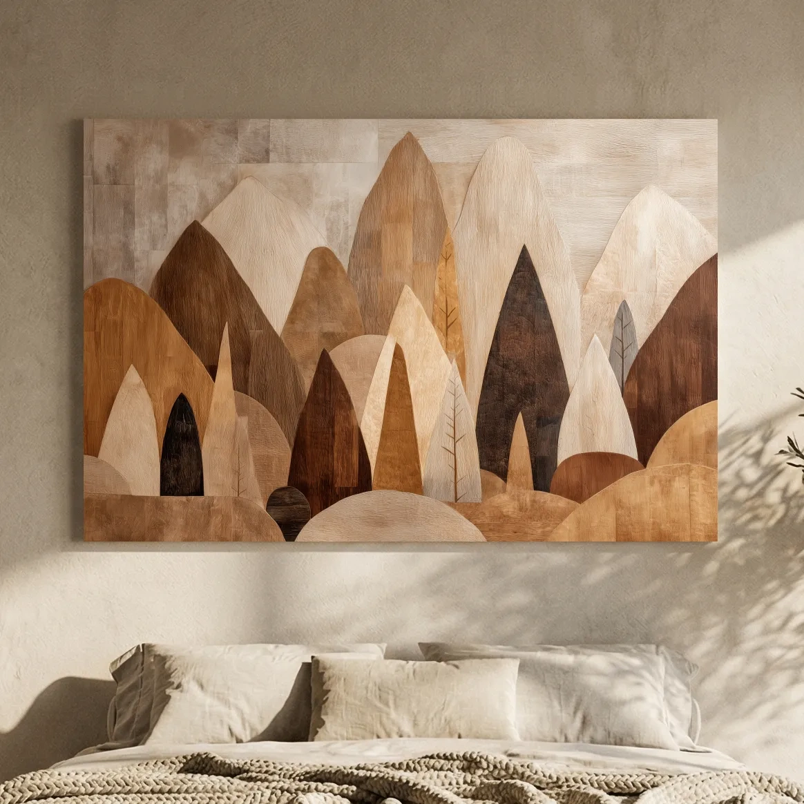 Earthy Abstract Boho Mountains - Modern Minimalist Forest Wall Art