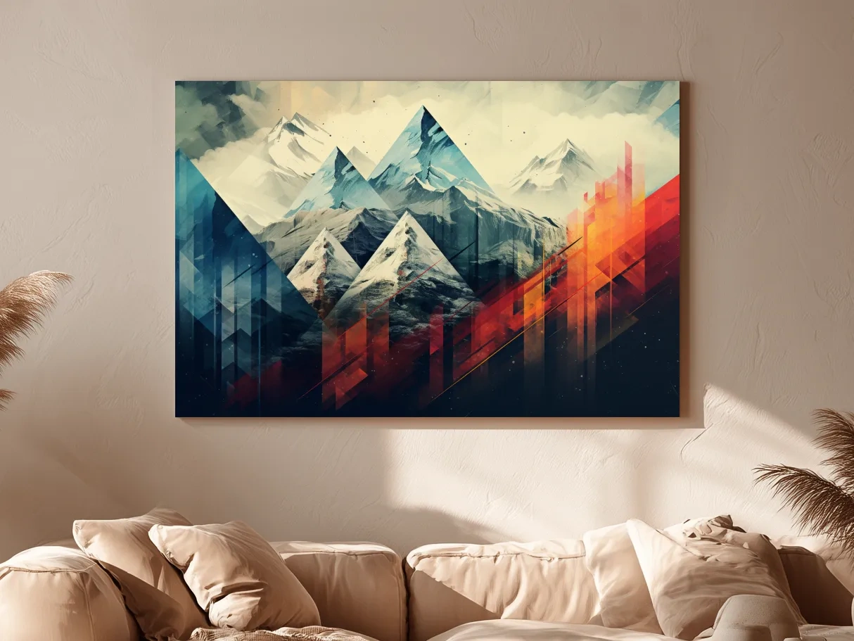 Geometric Abstract Alpine Mountains - Modern Colorful Wall Art