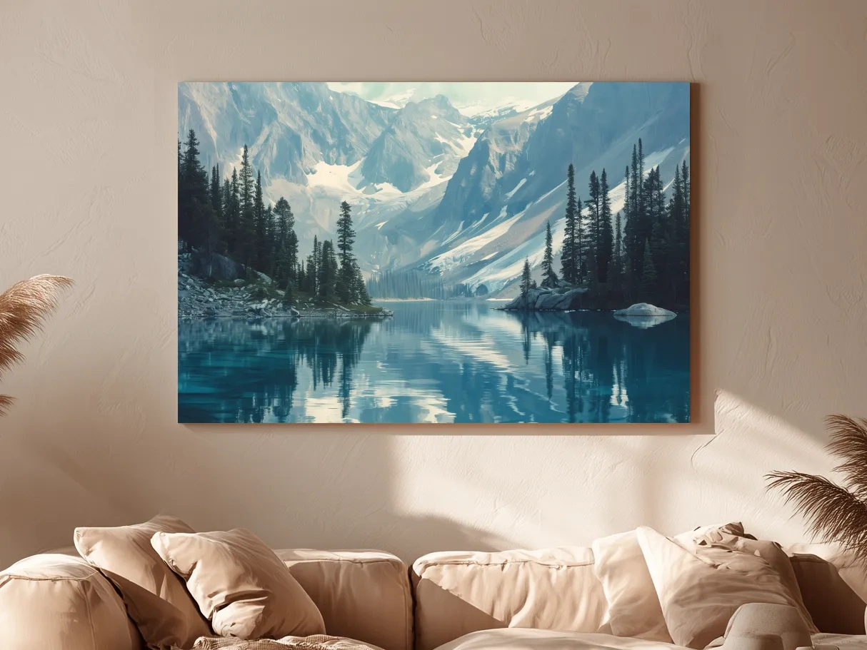 Rocky Mountains Turquoise Alpine Lake Reflection Photography - Pacific Northwest Mountain Wall Art