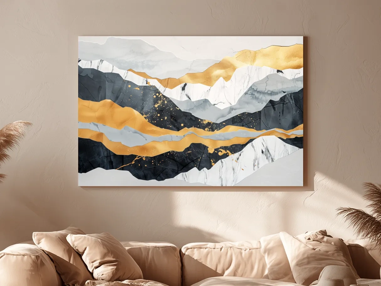 Abstract Layered Mountains - Elegant Modern Landscape Wall Art