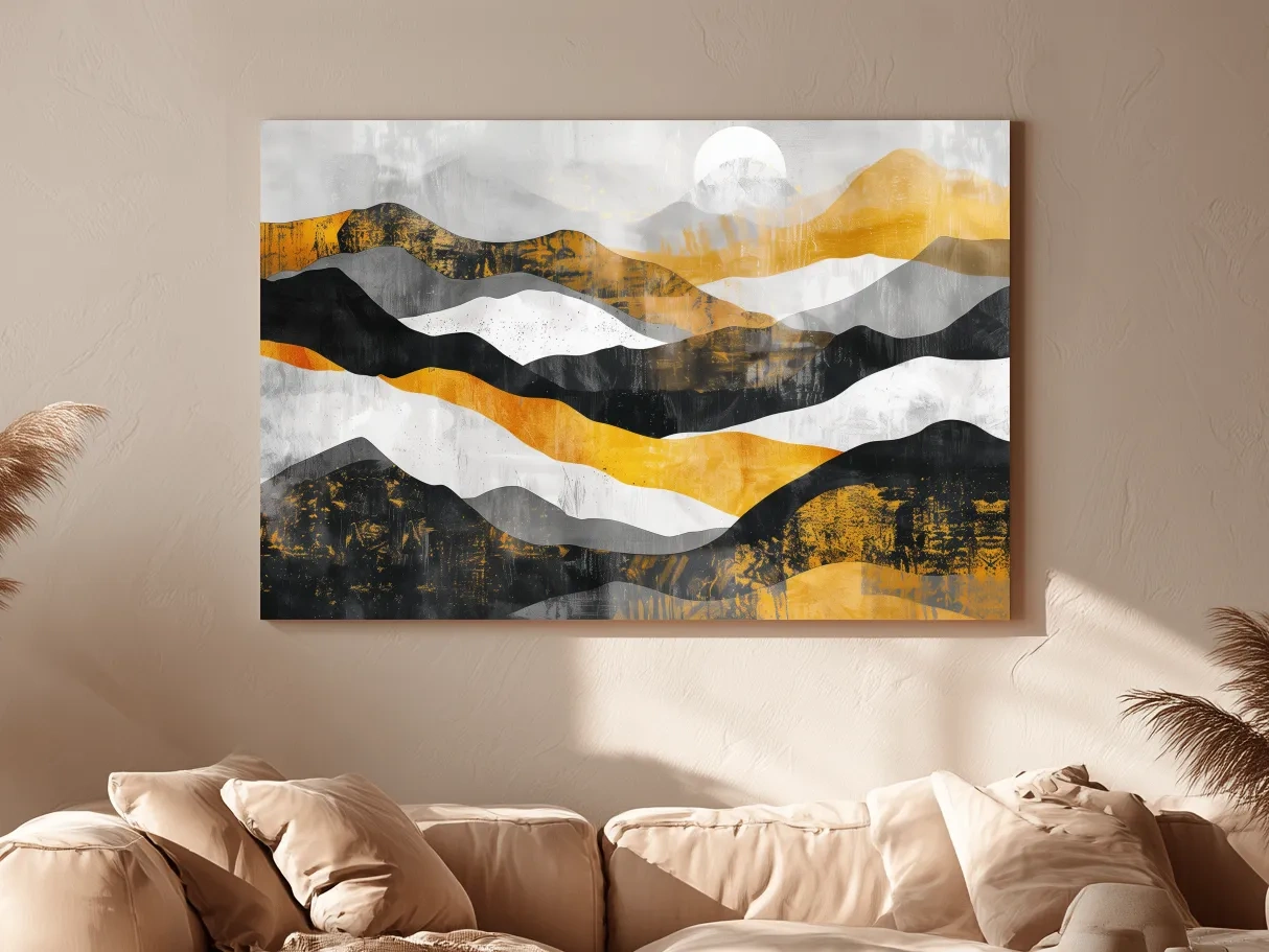 Abstract Layered Mountain Ranges - Modern Landscape Wall Art