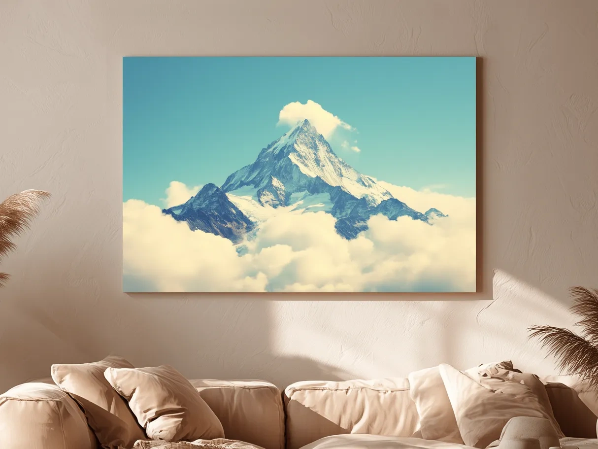 Snowy Alpine Peak Above Clouds - Serene Mountain Wall Art