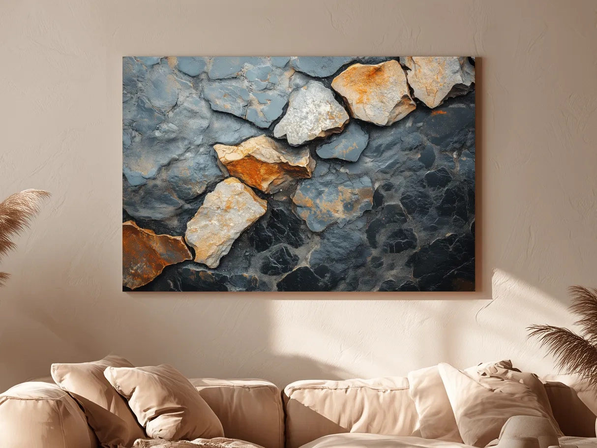 Textured Slate Stone Abstract - Modern Rustic Rock Wall Art