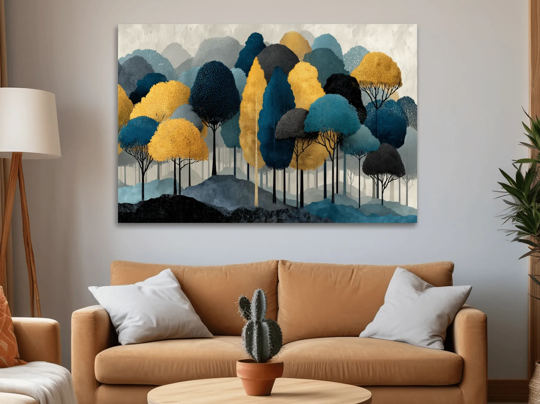 Abstract Woodland Forest Landscape - Contemporary Bohemian Wall Art