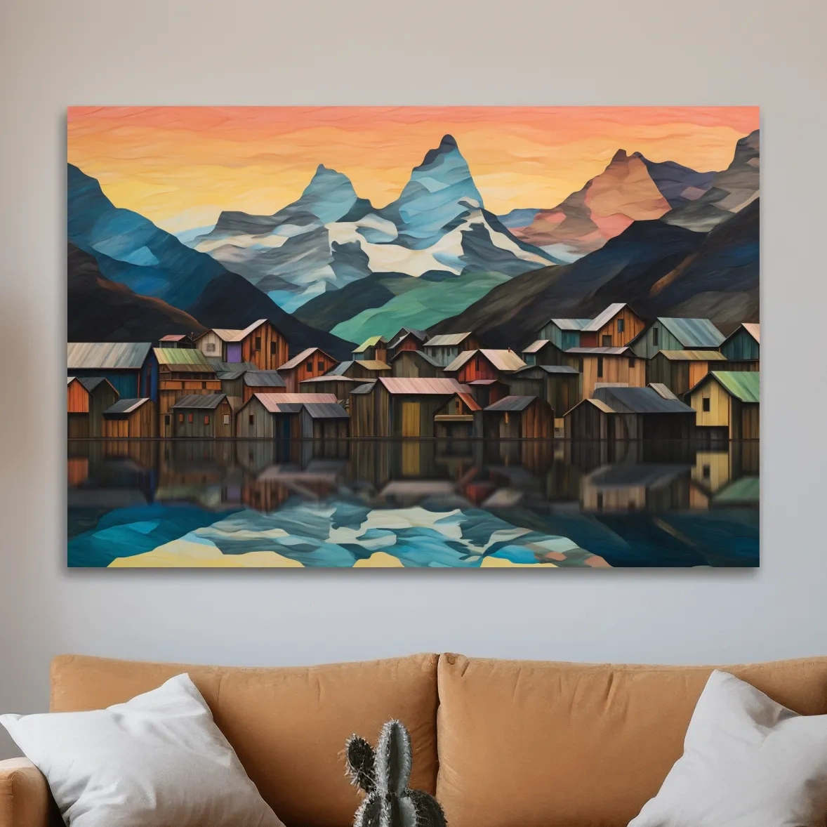 Abstract mountain painting