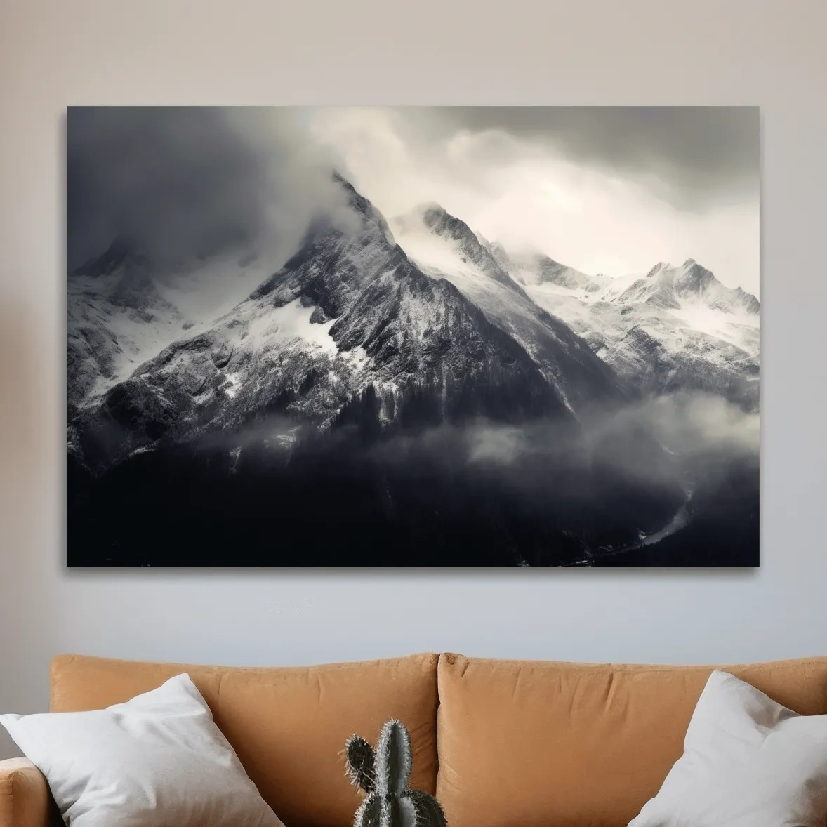 Photographic art, ominous glacier in the clouds