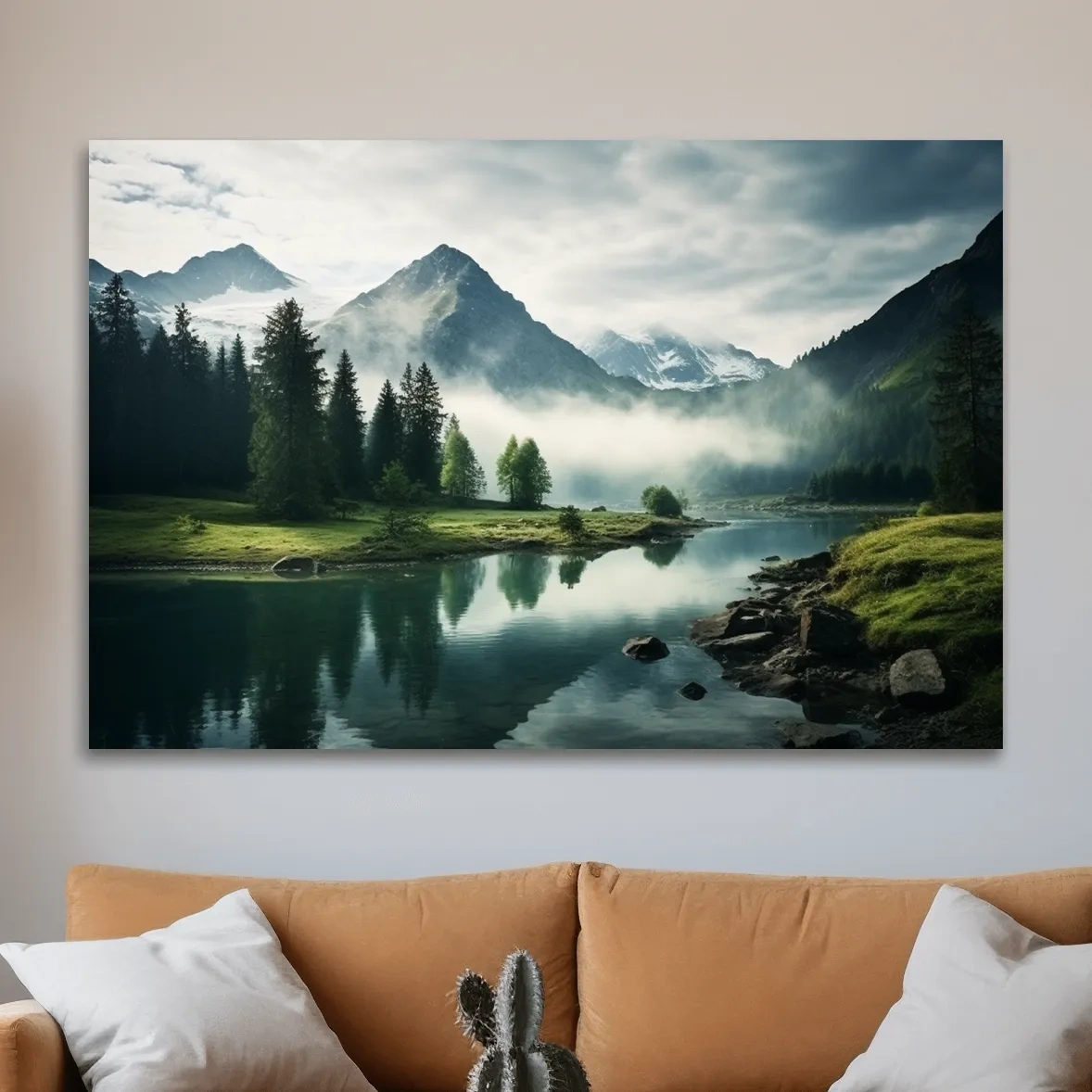 Photographic art, morning mountain mist