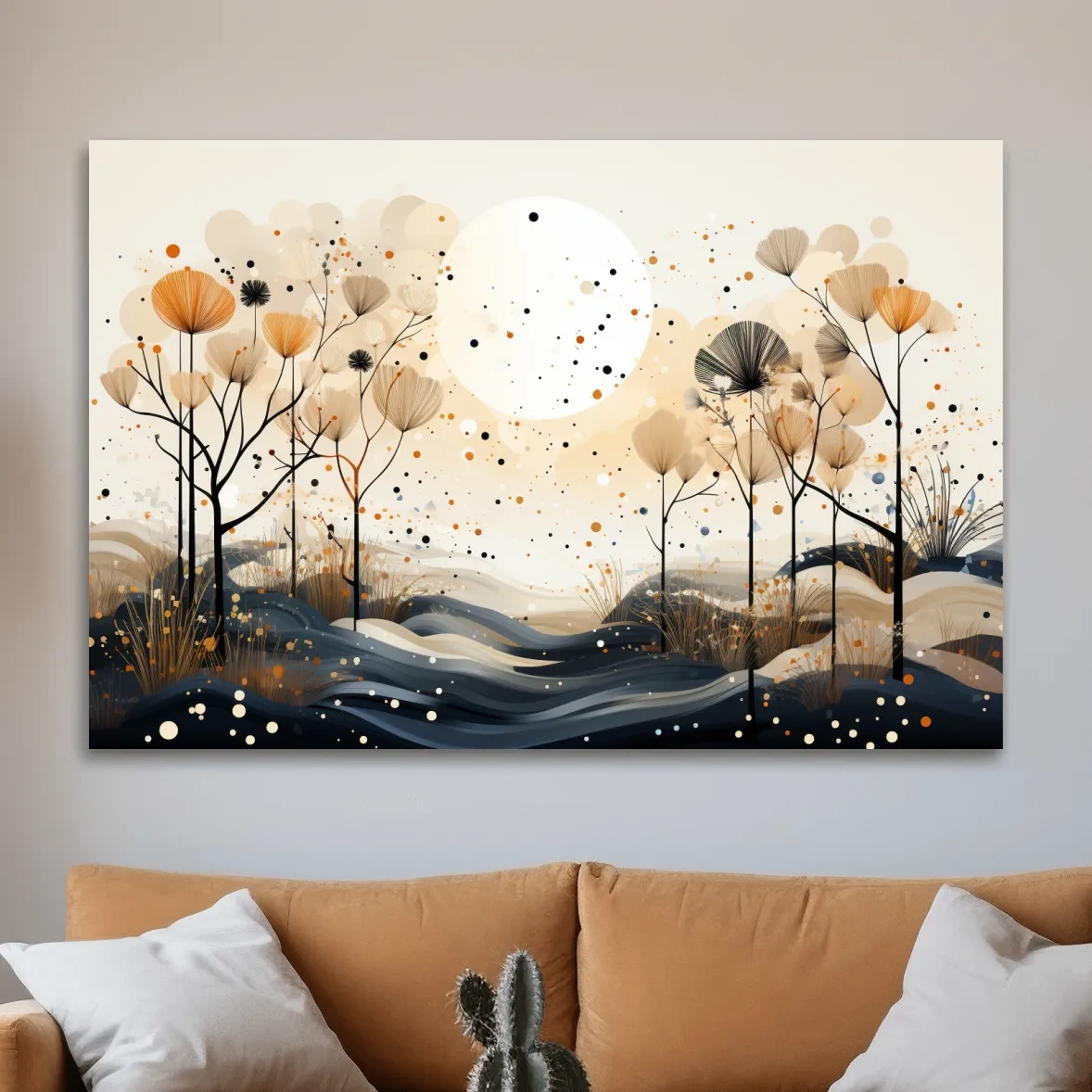 Chic Boho Botanical Dandelion Landscape - Nature Forest Wall Art
