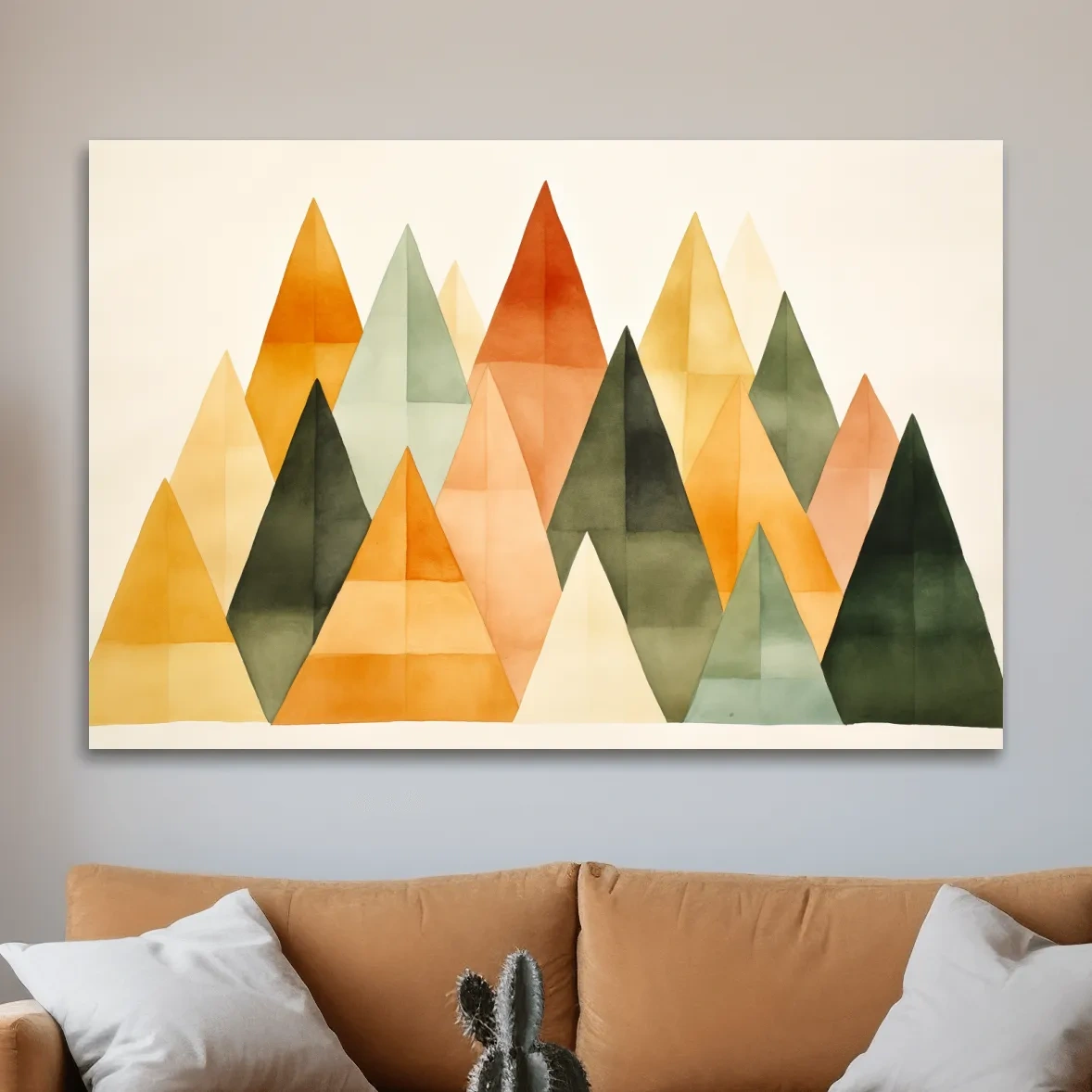 Geometic bohemian mountains illustration wall art