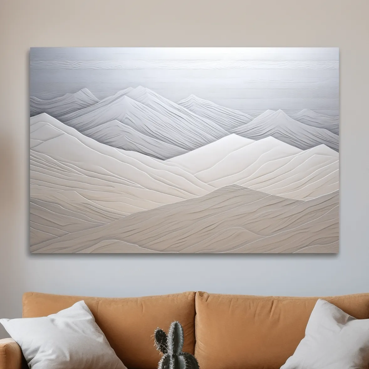 Rustic simple wood effect mountain art