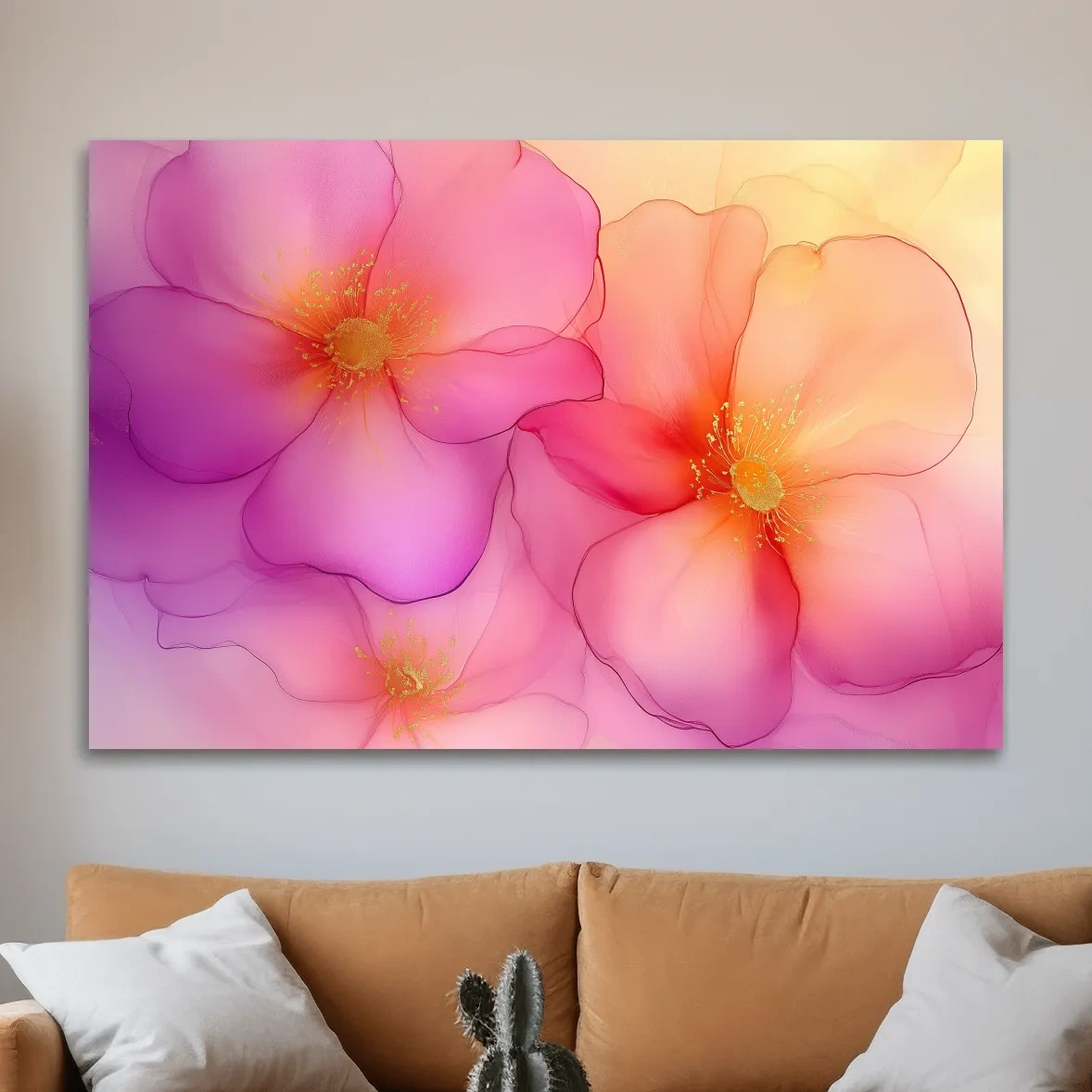 Poppy flowers, beautiful watercolour painting style wall art