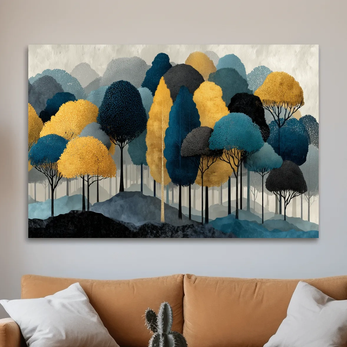 Abstract Woodland Forest Landscape - Contemporary Bohemian Wall Art