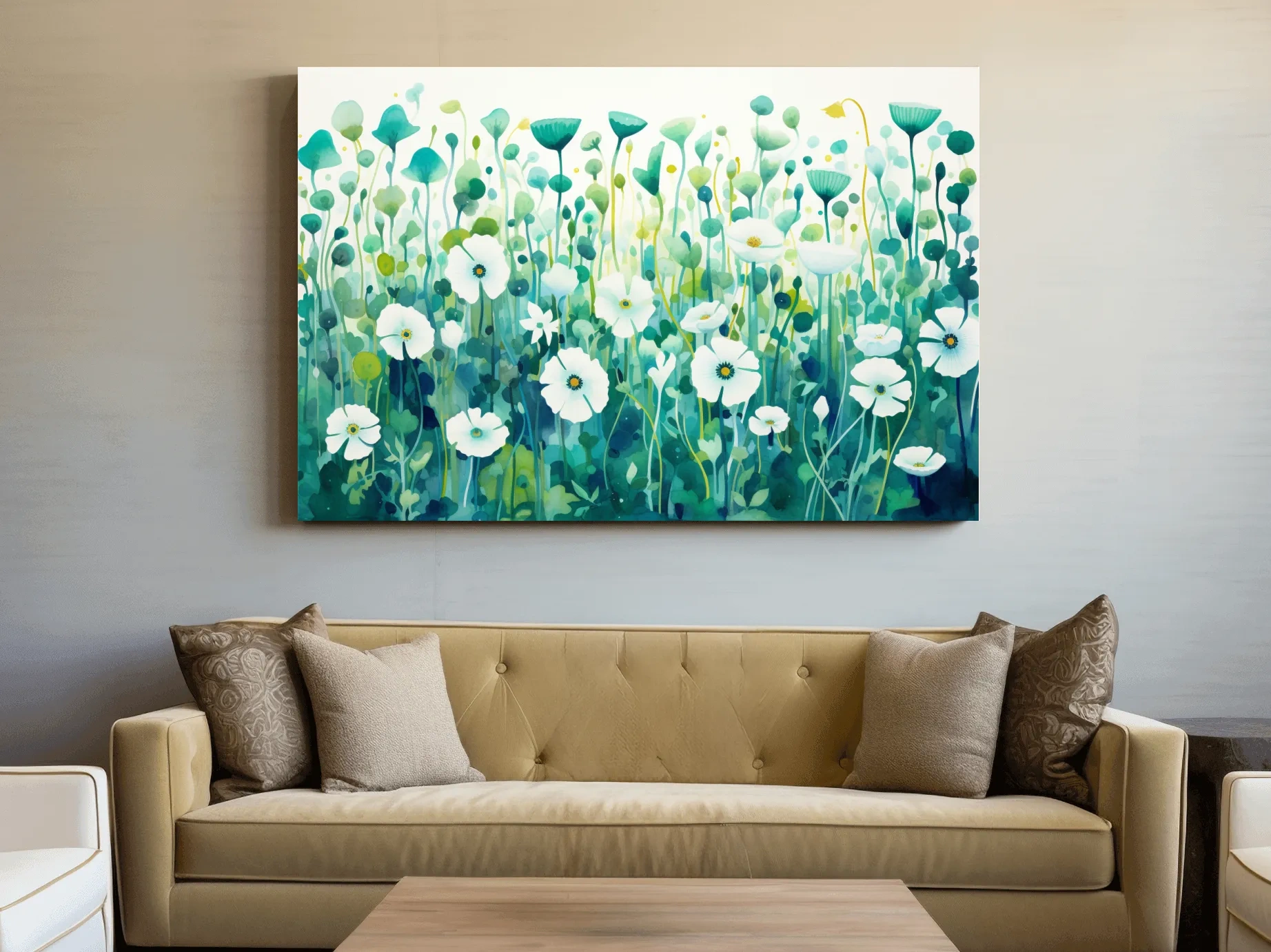 Dreamy Watercolor Wildflower Meadow - Botanical Floral Wall Art