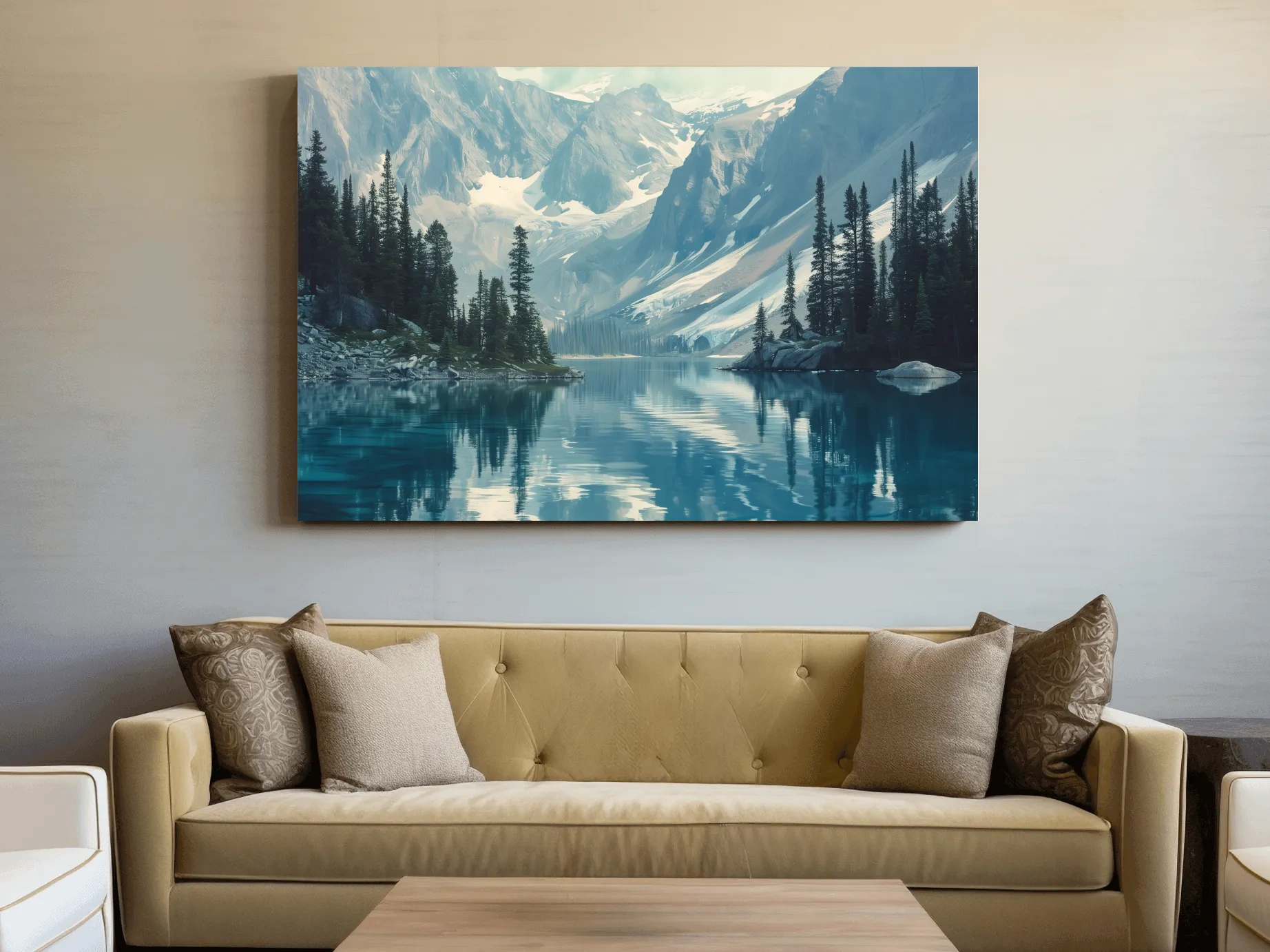 Rocky Mountains Turquoise Alpine Lake Reflection Photography - Pacific Northwest Mountain Wall Art