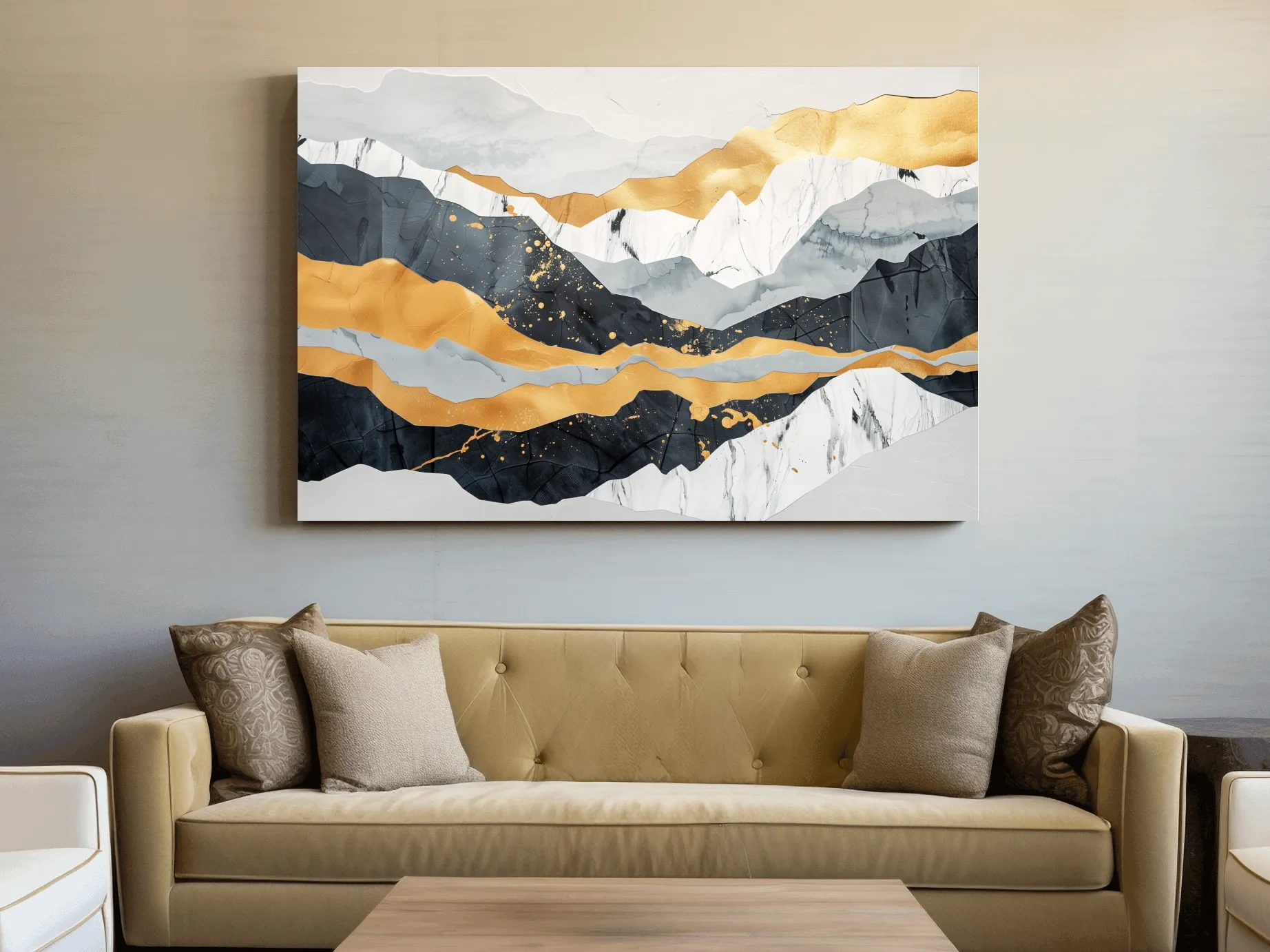 Abstract Layered Mountains - Elegant Modern Landscape Wall Art