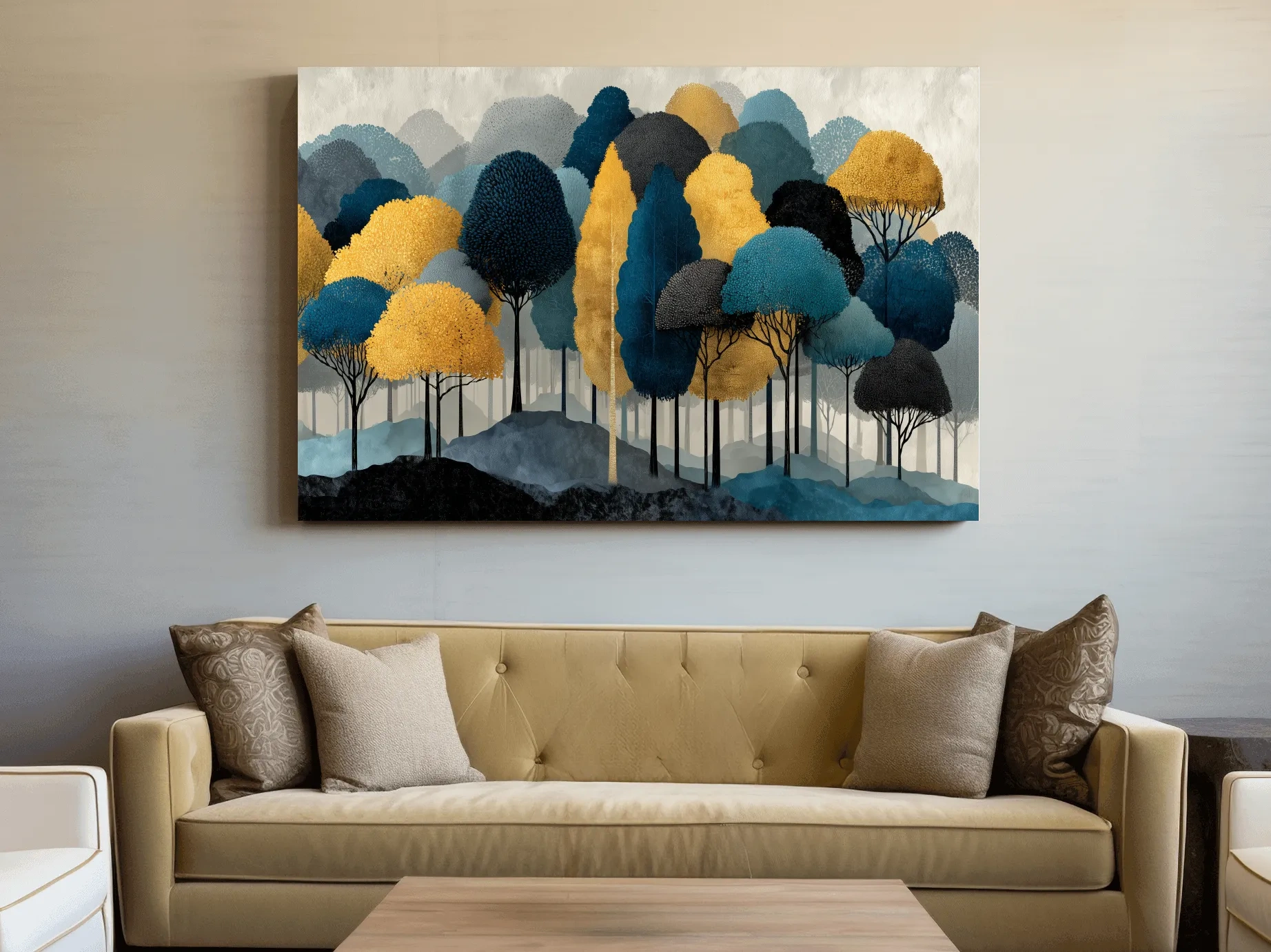 Abstract Woodland Forest Landscape - Contemporary Bohemian Wall Art