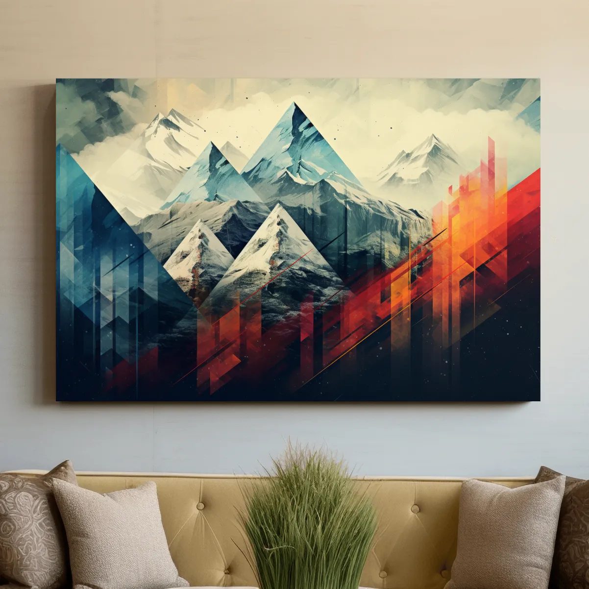 Geometric Abstract Alpine Mountains - Modern Colorful Wall Art
