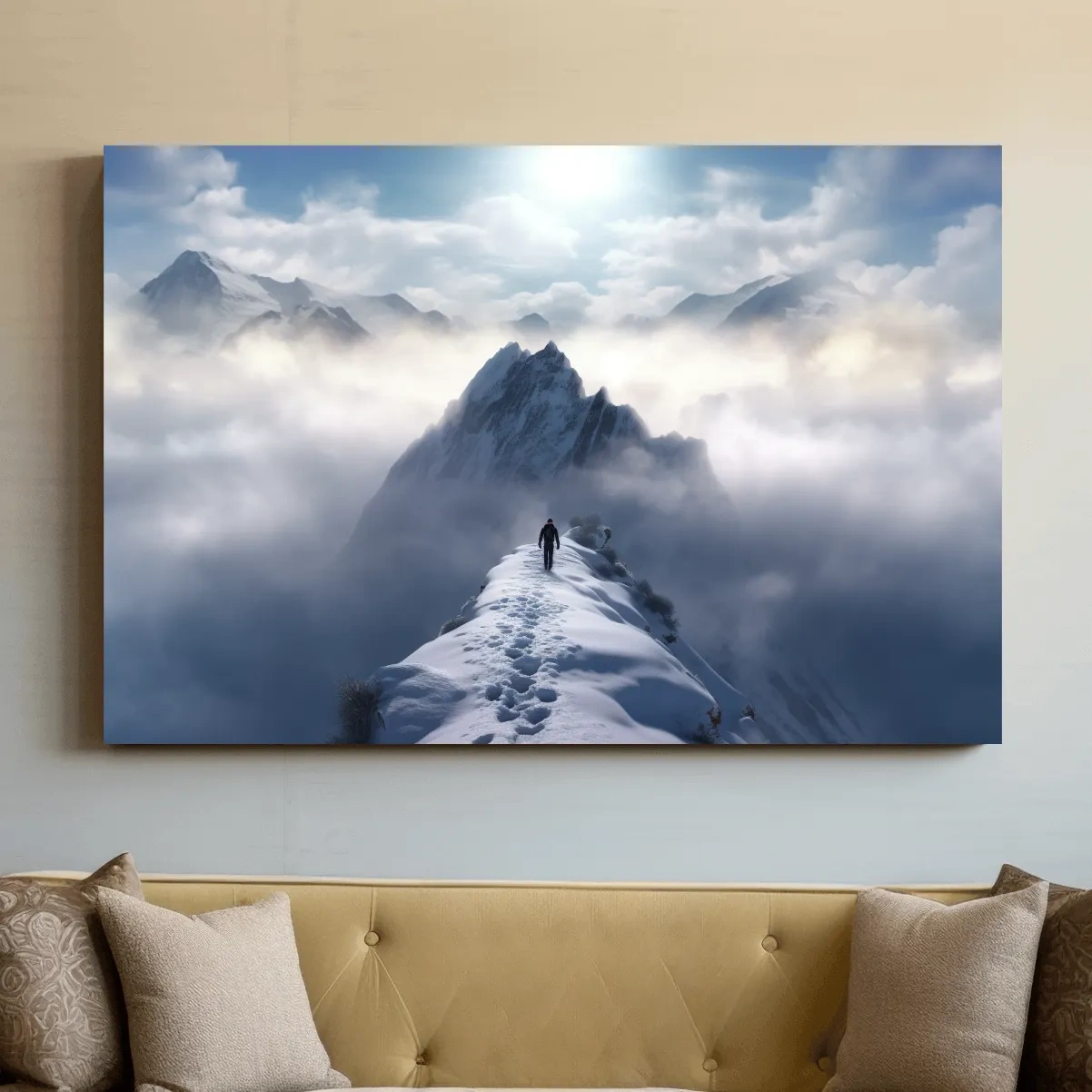 Epic Snowy Mountain Ridge Hike - Photographic Alpine Wall Art