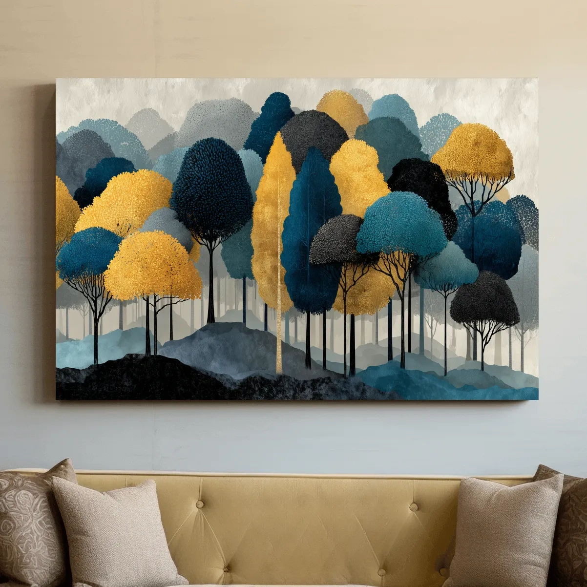 Abstract Woodland Forest Landscape - Contemporary Bohemian Wall Art