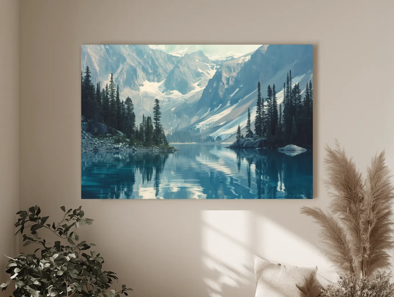 Rocky Mountains Turquoise Alpine Lake Reflection Photography - Pacific Northwest Mountain Wall Art