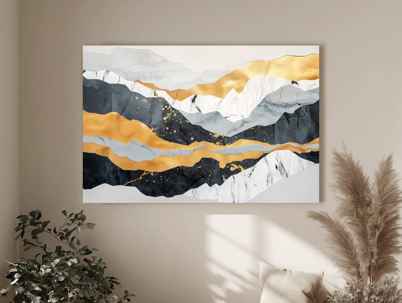 Abstract Layered Mountains - Elegant Modern Landscape Wall Art