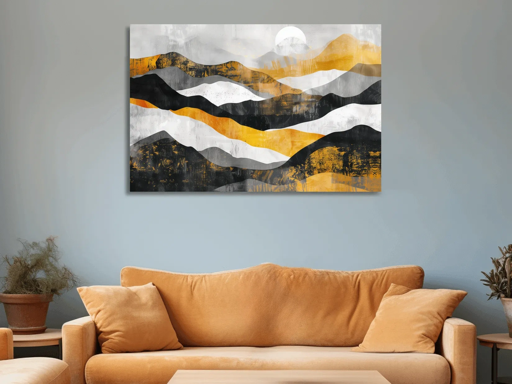 Abstract Layered Mountain Ranges - Modern Landscape Wall Art