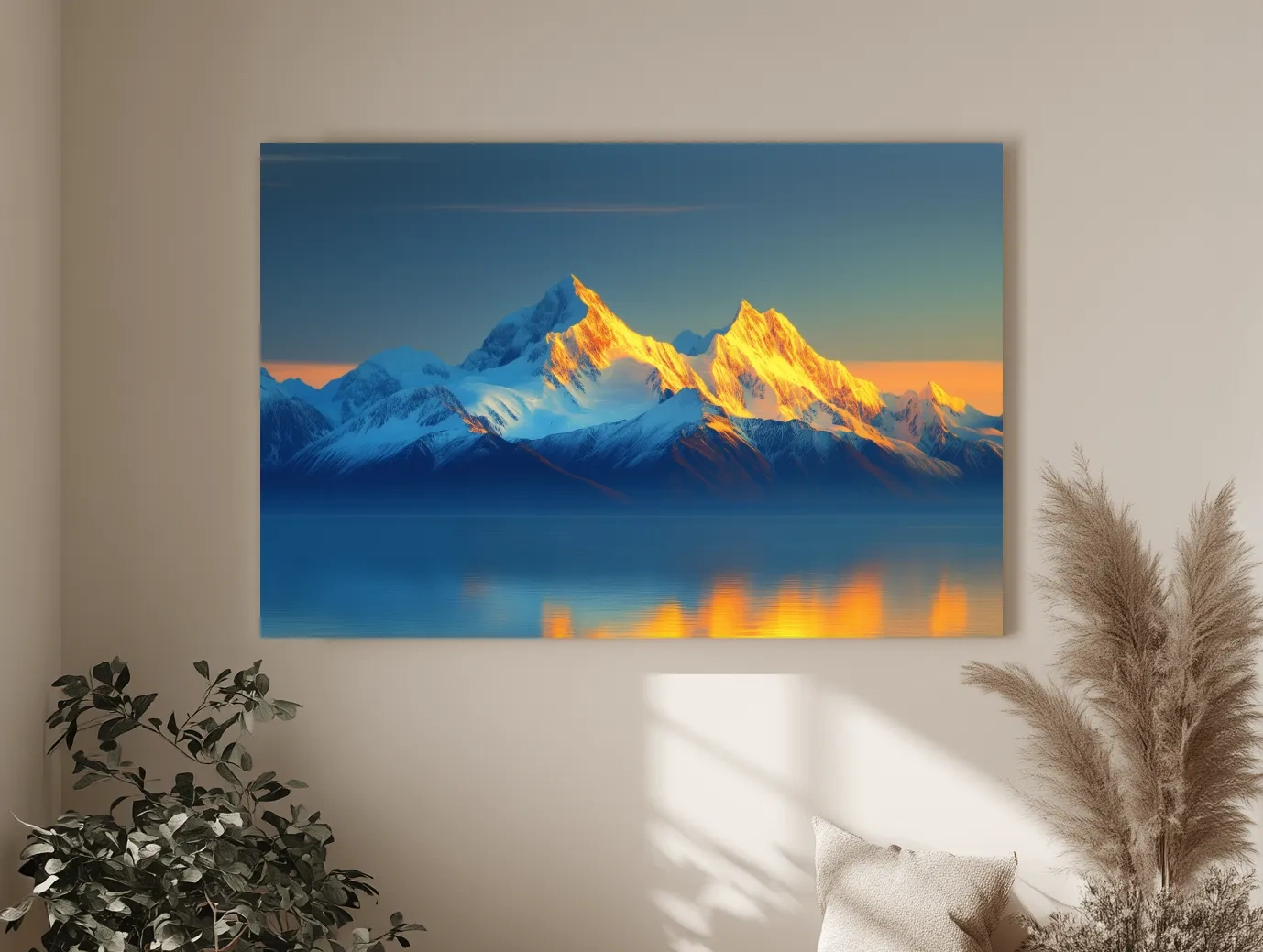 Arctic Glacier Mountain Sunset - Golden Hour Photographic Wall Art