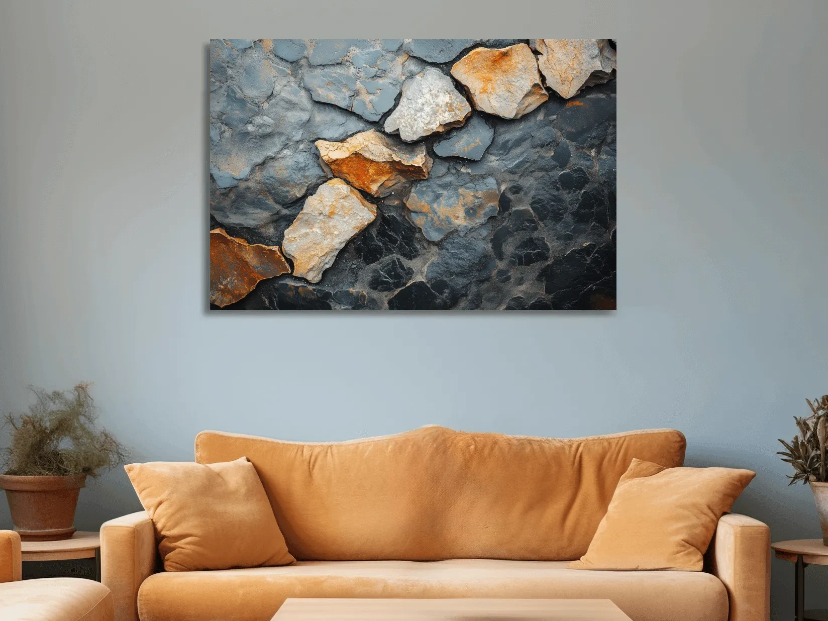 Textured Slate Stone Abstract - Modern Rustic Rock Wall Art