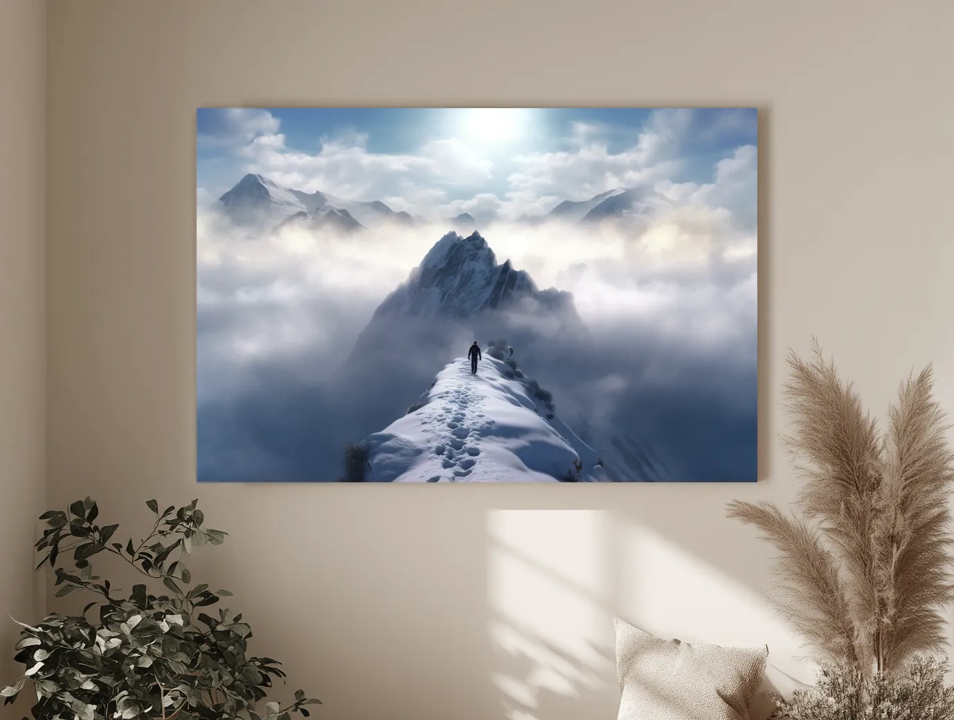 Epic Snowy Mountain Ridge Hike - Photographic Alpine Wall Art