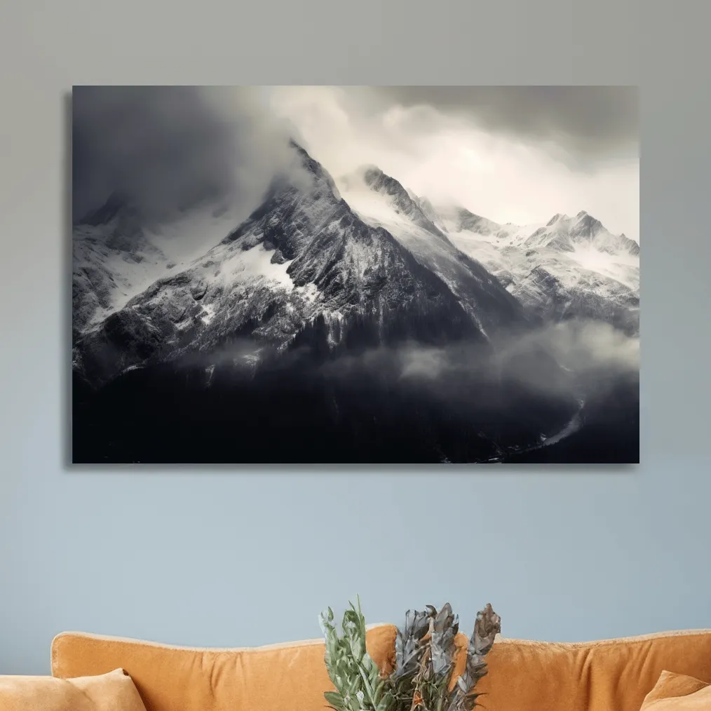 Photographic art, ominous glacier in the clouds