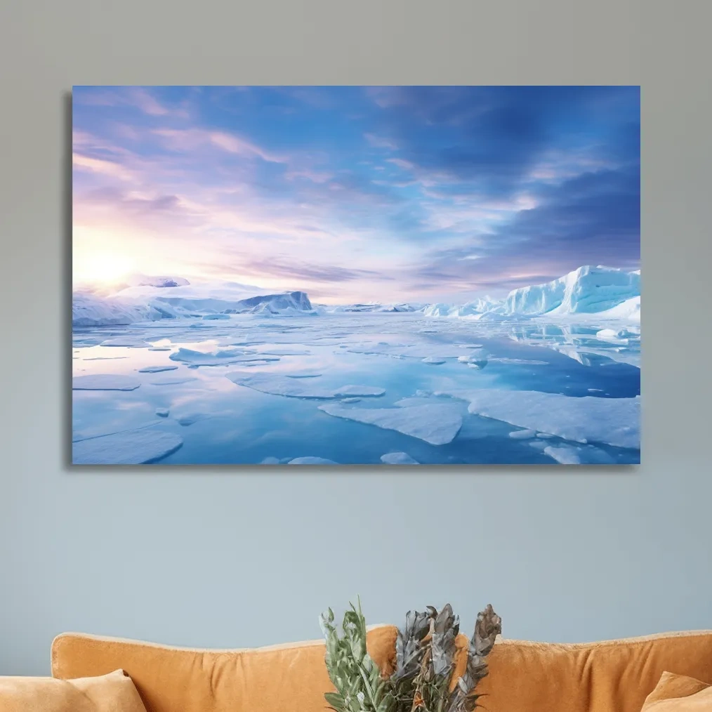 Sunrise over the antarctic ice, photographic wall art