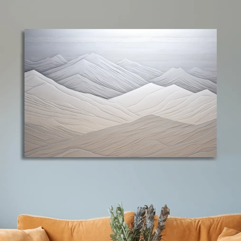 Rustic simple wood effect mountain art