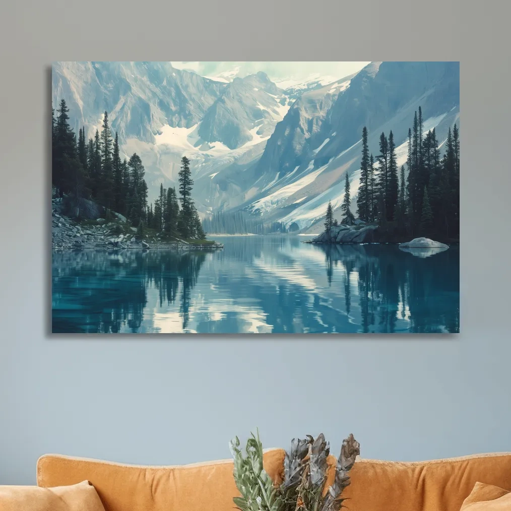 Rocky Mountains Turquoise Alpine Lake Reflection Photography - Pacific Northwest Mountain Wall Art