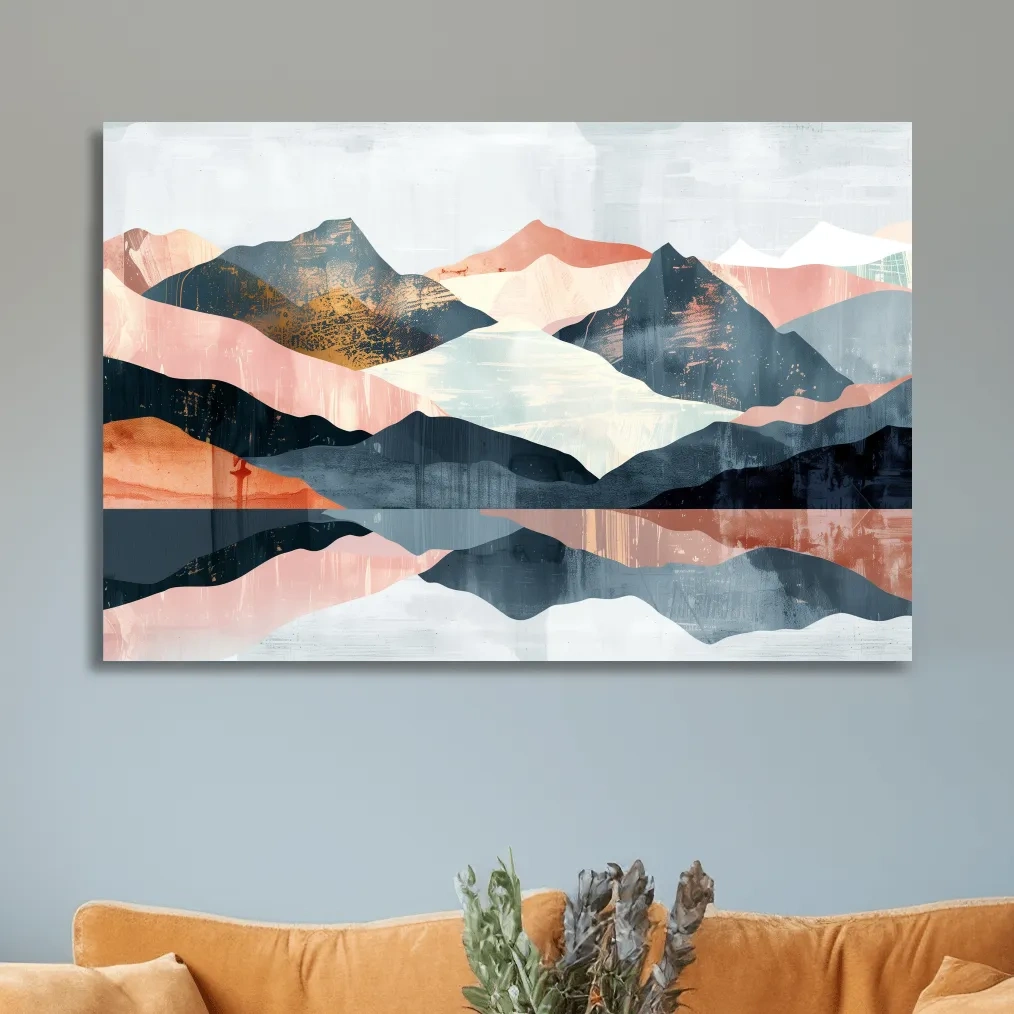 Abstract Pastel Mountain Peaks - Modern Landscape Wall Art